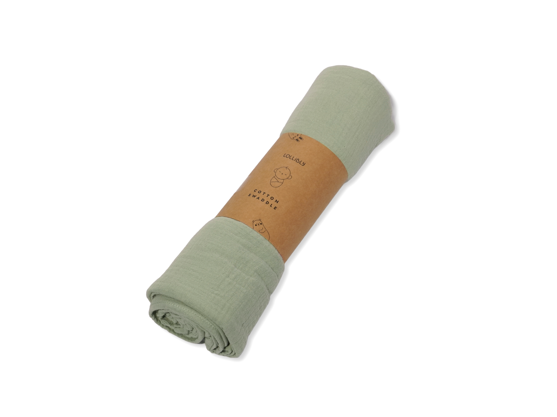 baby muslin swaddle in sage green colour