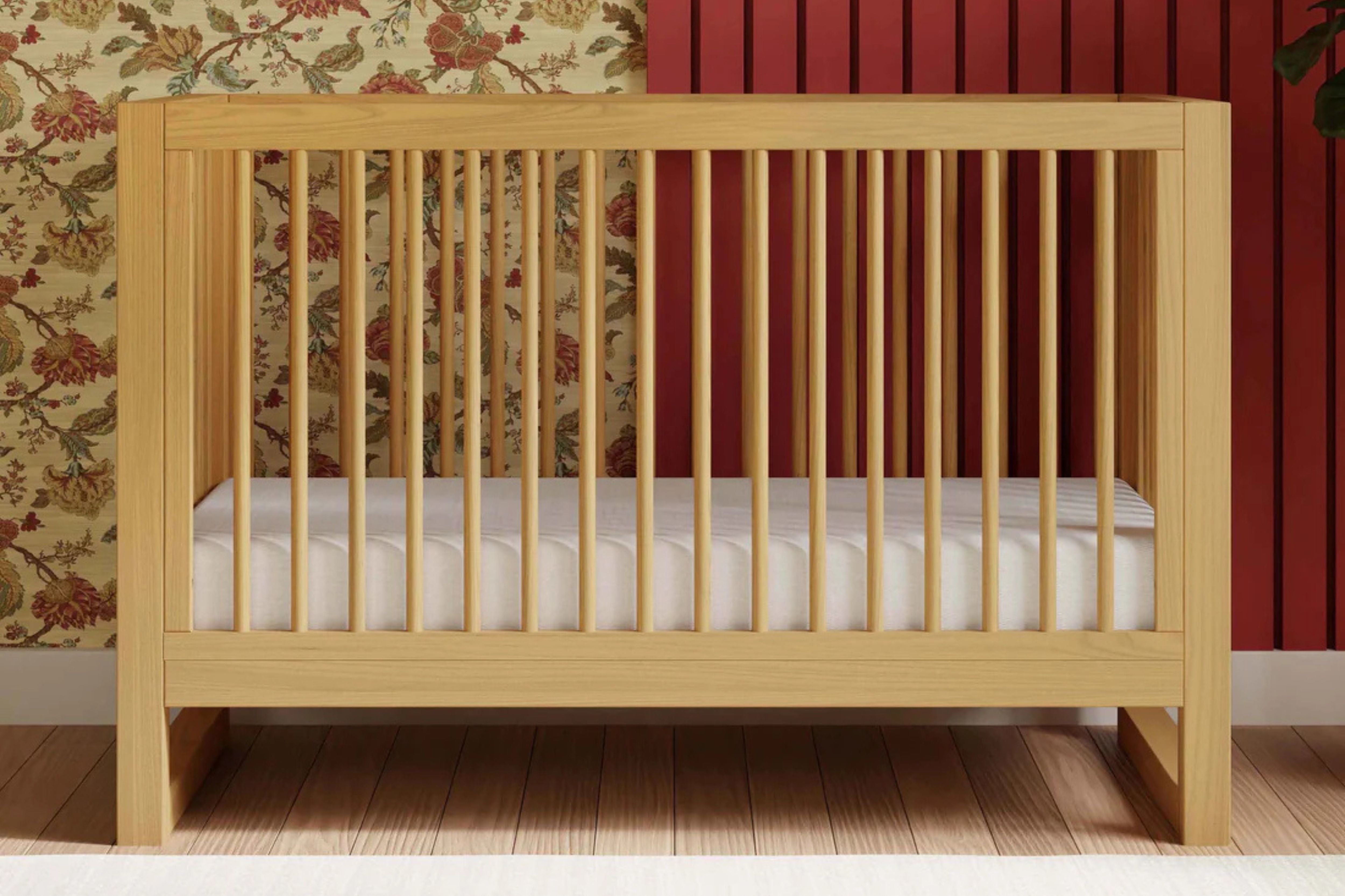 Namesake Nantucket 3-in-1 Convertible Crib styled in a vintage-inspired nursery #color_honey