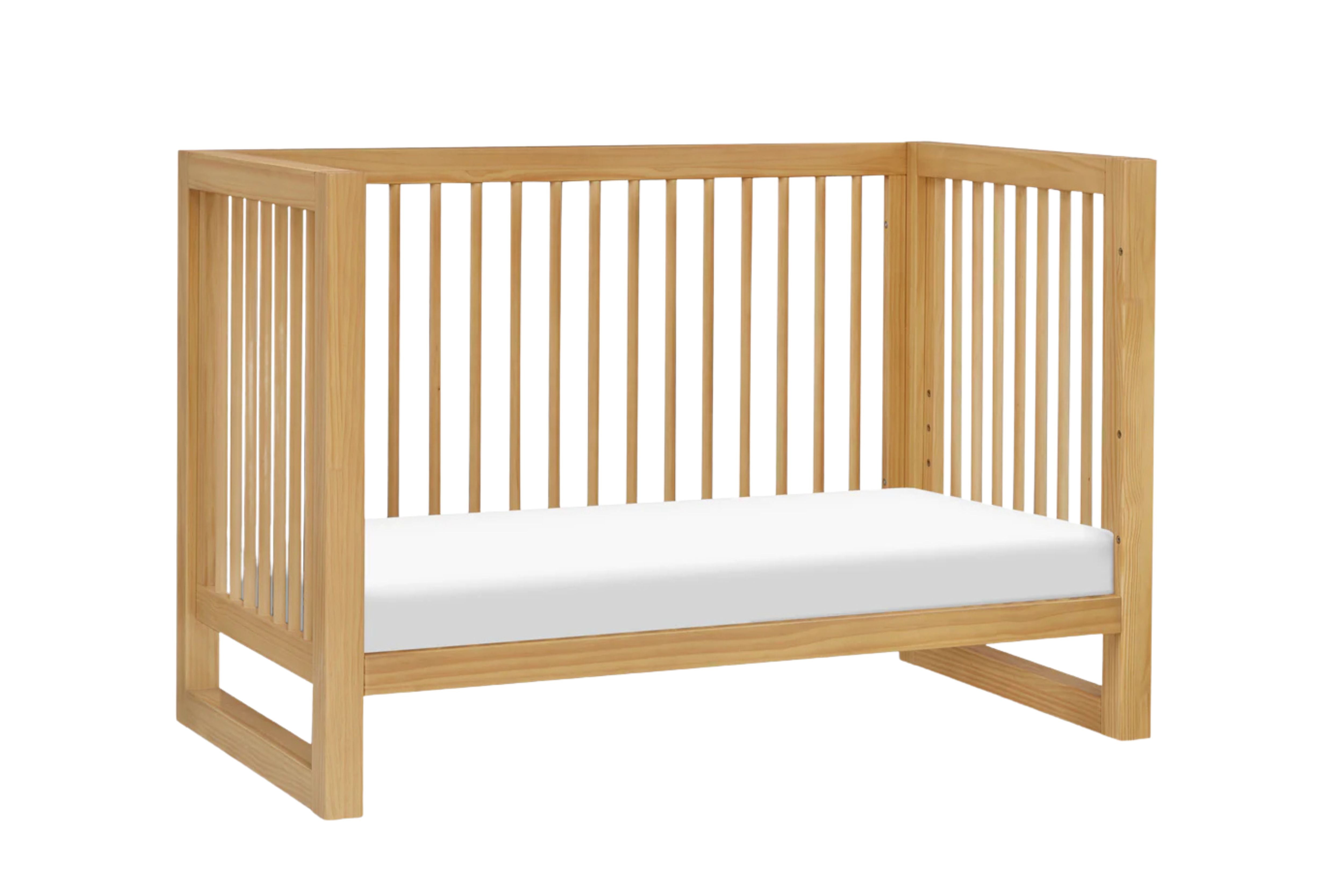 Namesake Nantucket 3-in-1 Convertible Crib converted into a daybed #color_honey