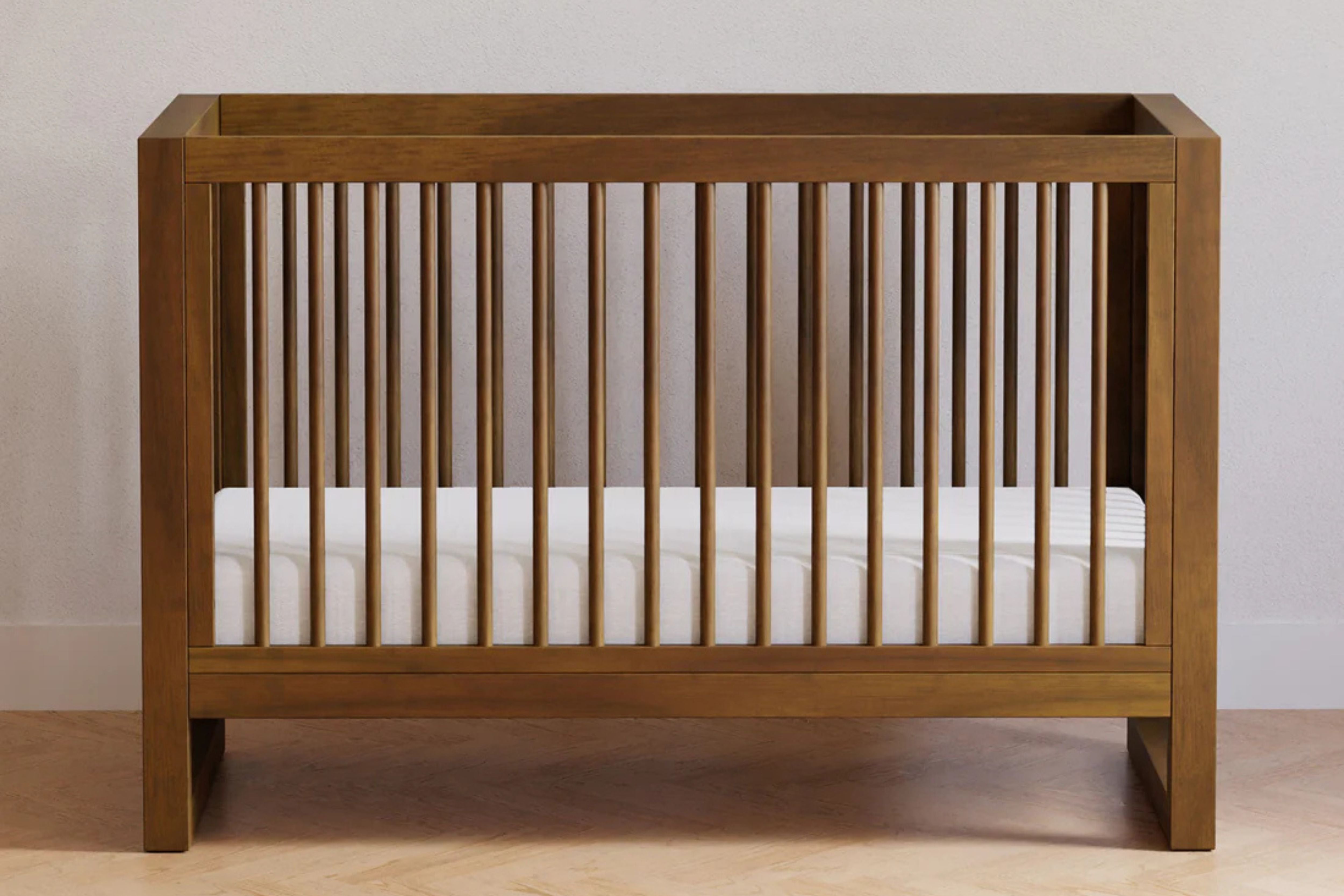 Namesake Nantucket 3-in-1 Convertible Crib styled in a vintage-inspired nursery #color_walnut