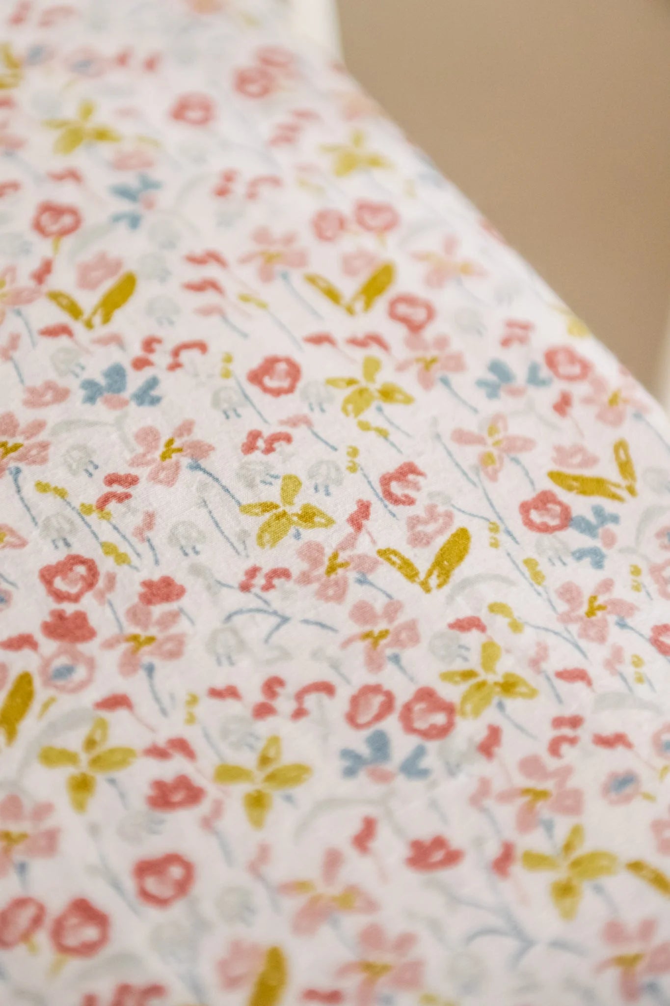 floral cot sheet from Pehr