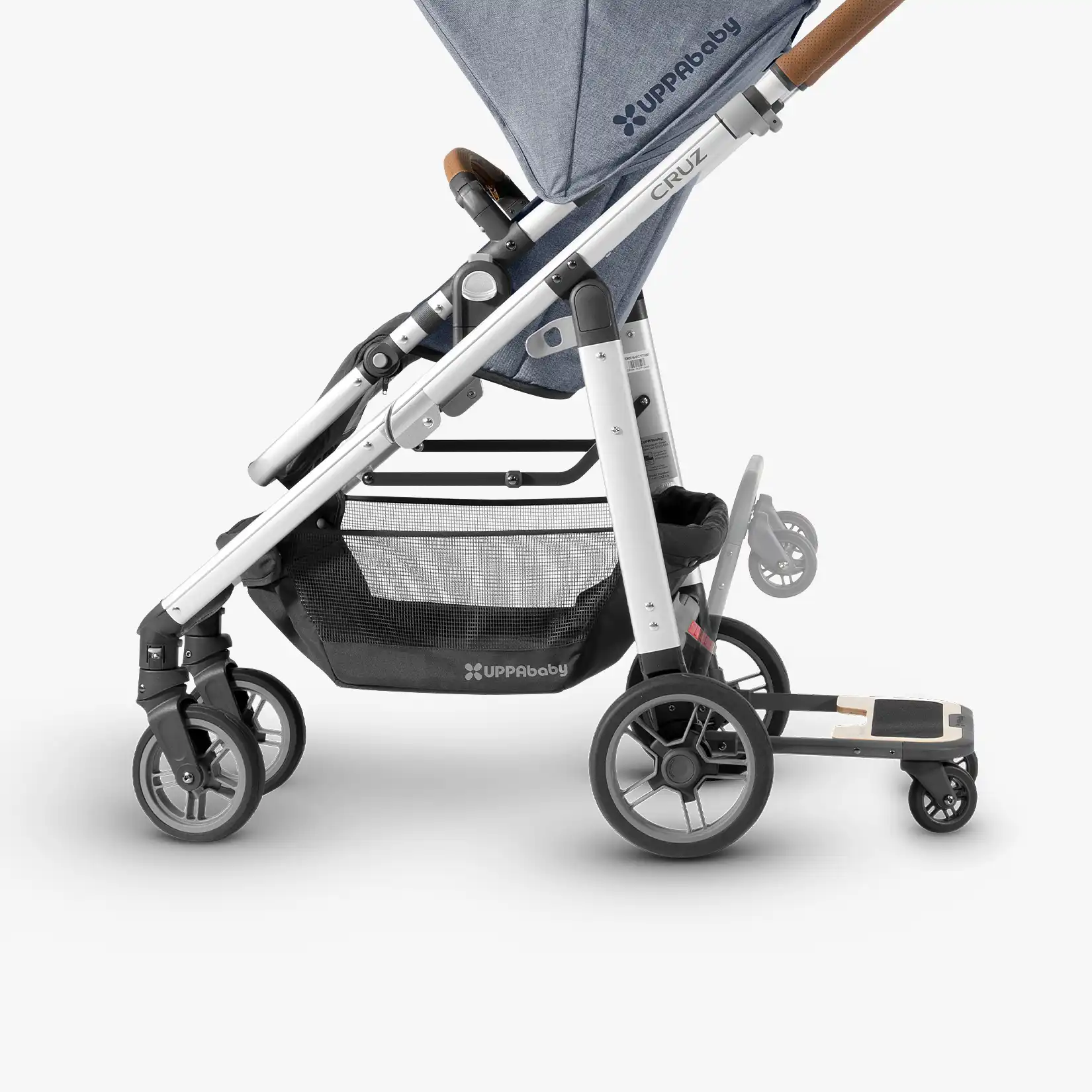 UPPAbaby PiggyBack Ride-Along Board attached to UPPAbaby Cruz Stroller