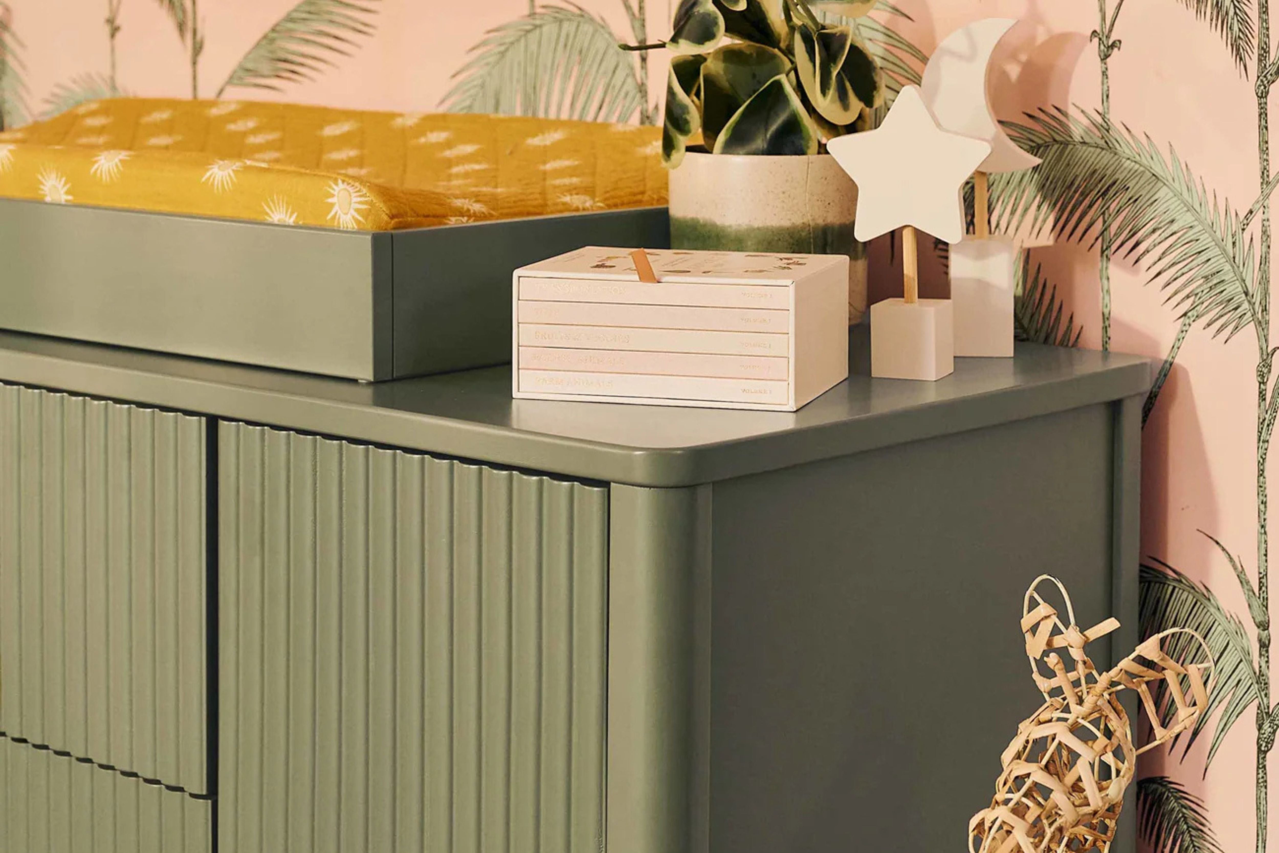 Babyletto Pogo Tambour Assembled Dresser #color_olive