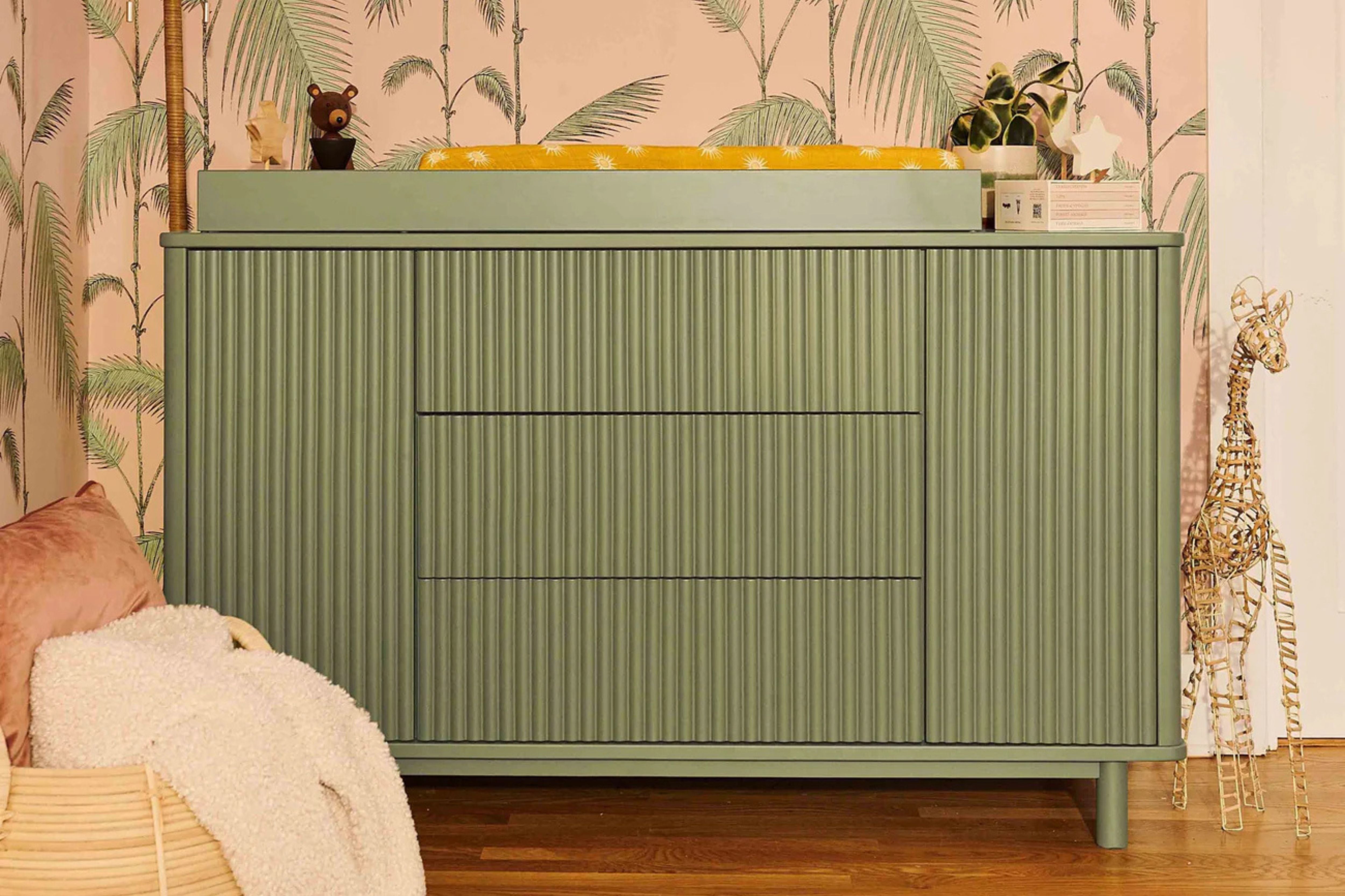 Babyletto Pogo Tambour Assembled Dresser #color_olive