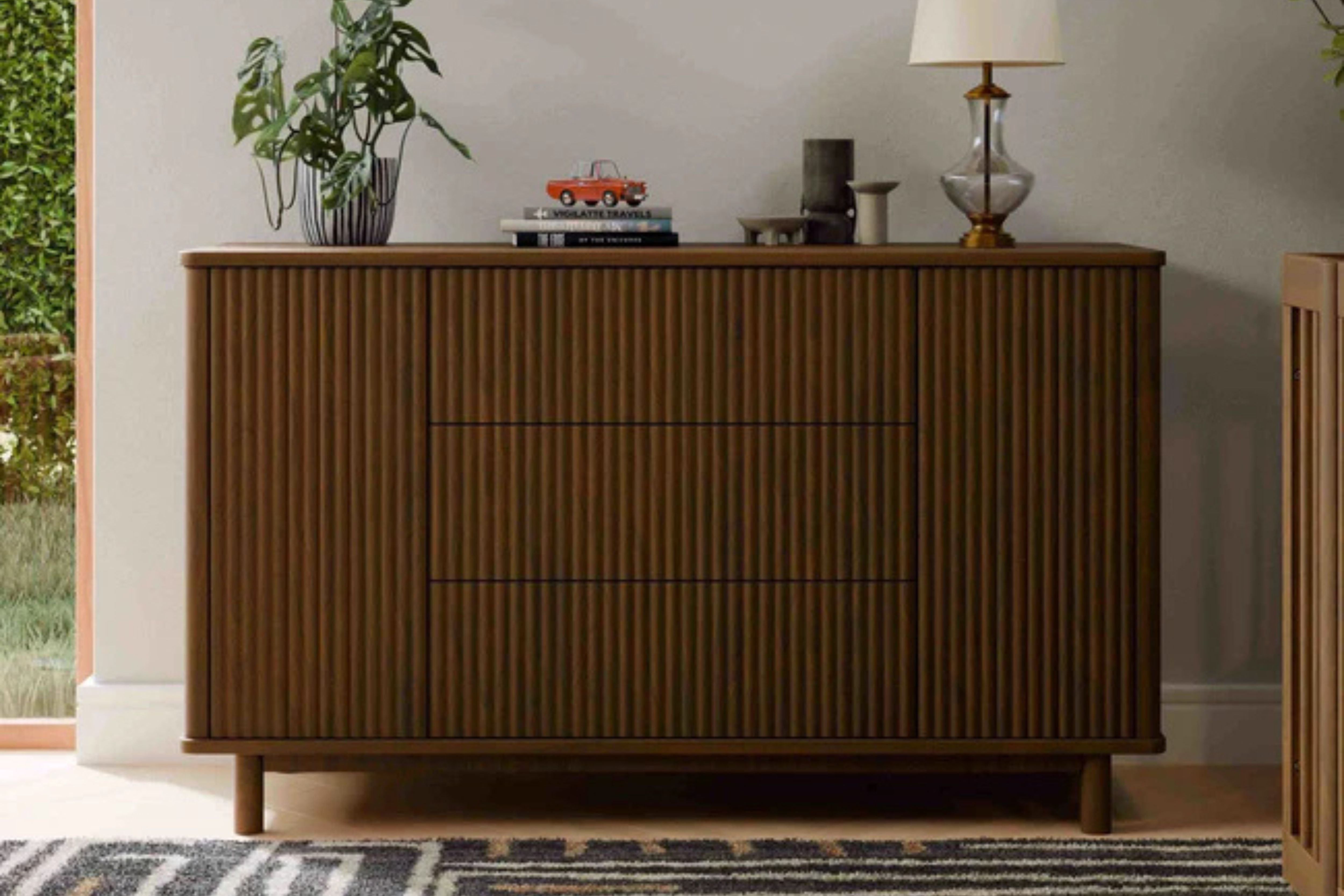 Babyletto Pogo Tambour Assembled Dresser #color_walnut
