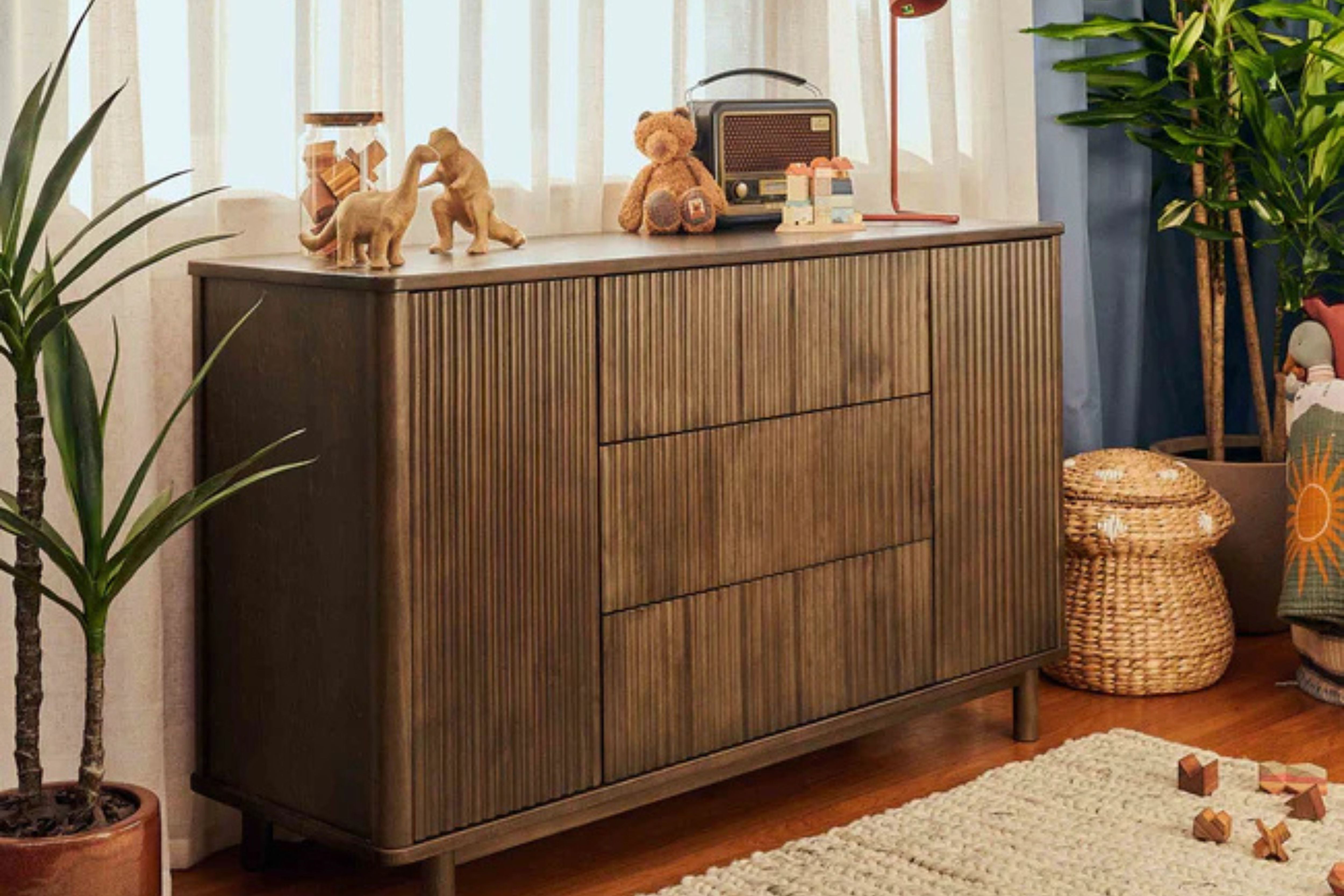Babyletto Pogo Tambour Assembled Dresser #color_walnut