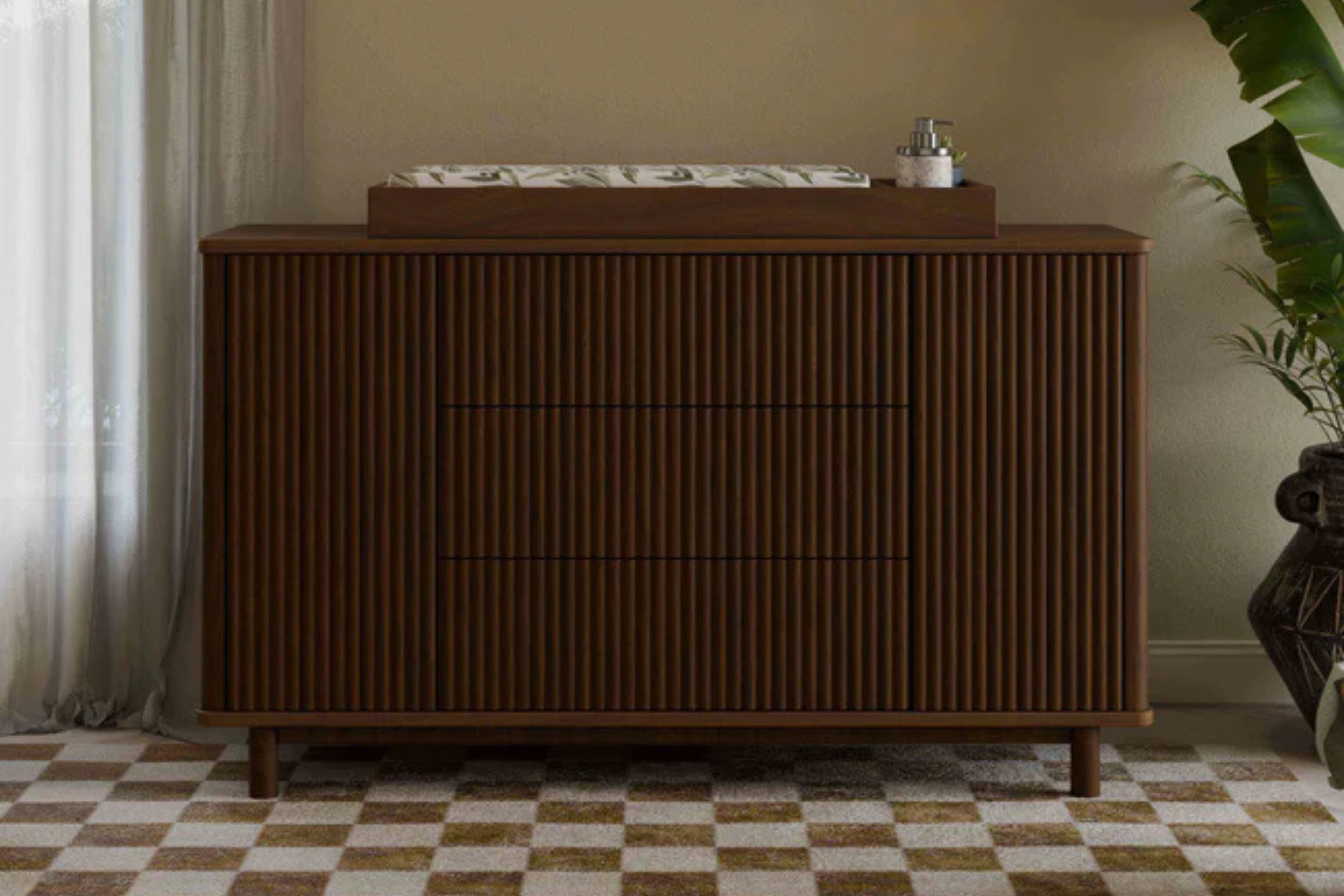 Babyletto Pogo Tambour Assembled Dresser #color_walnut