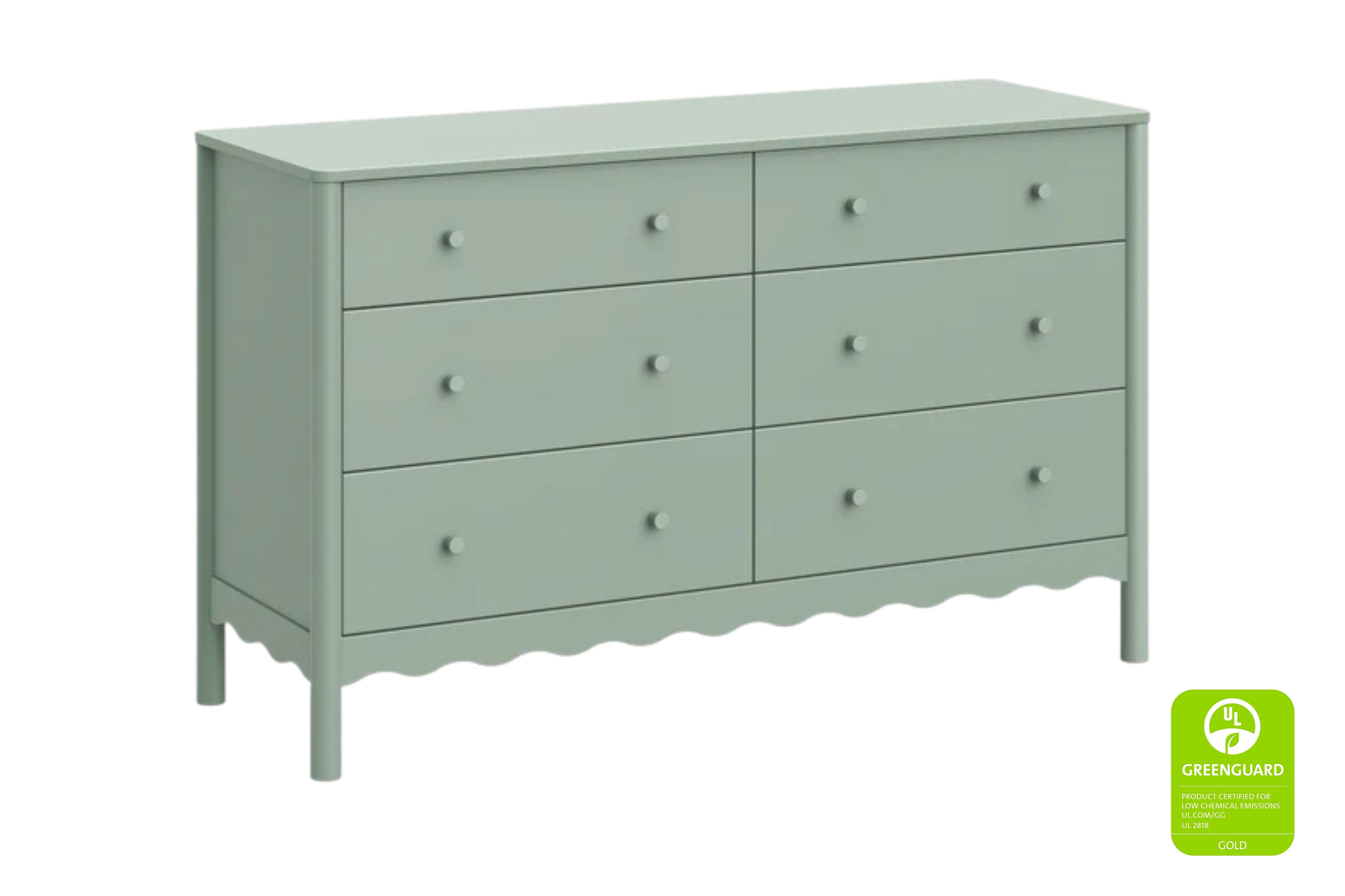 Babyletto Swell 6-Drawer Assembled Dresser #color_light-sage