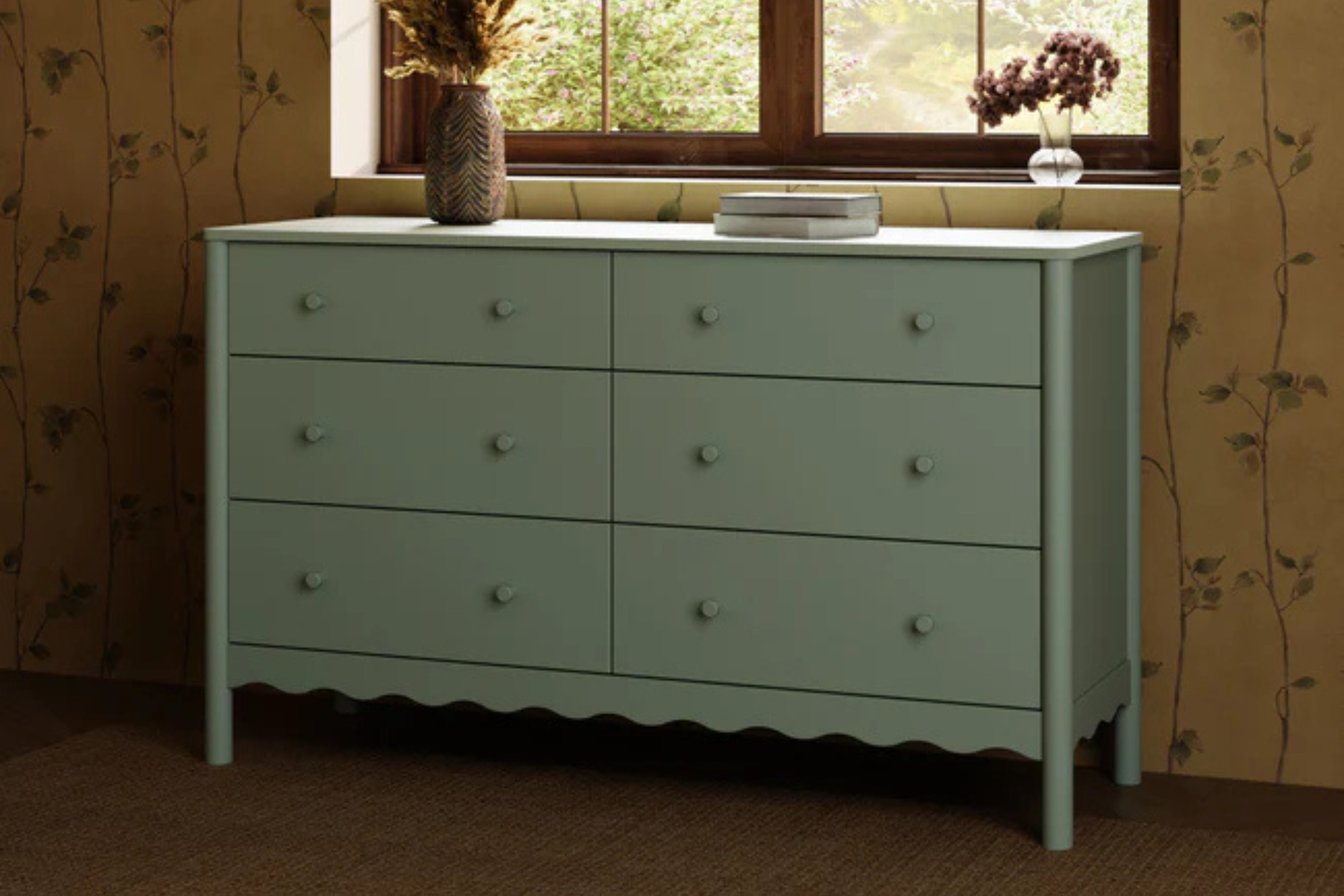 Babyletto Swell 6-Drawer Assembled Dresser #color_light-sage
