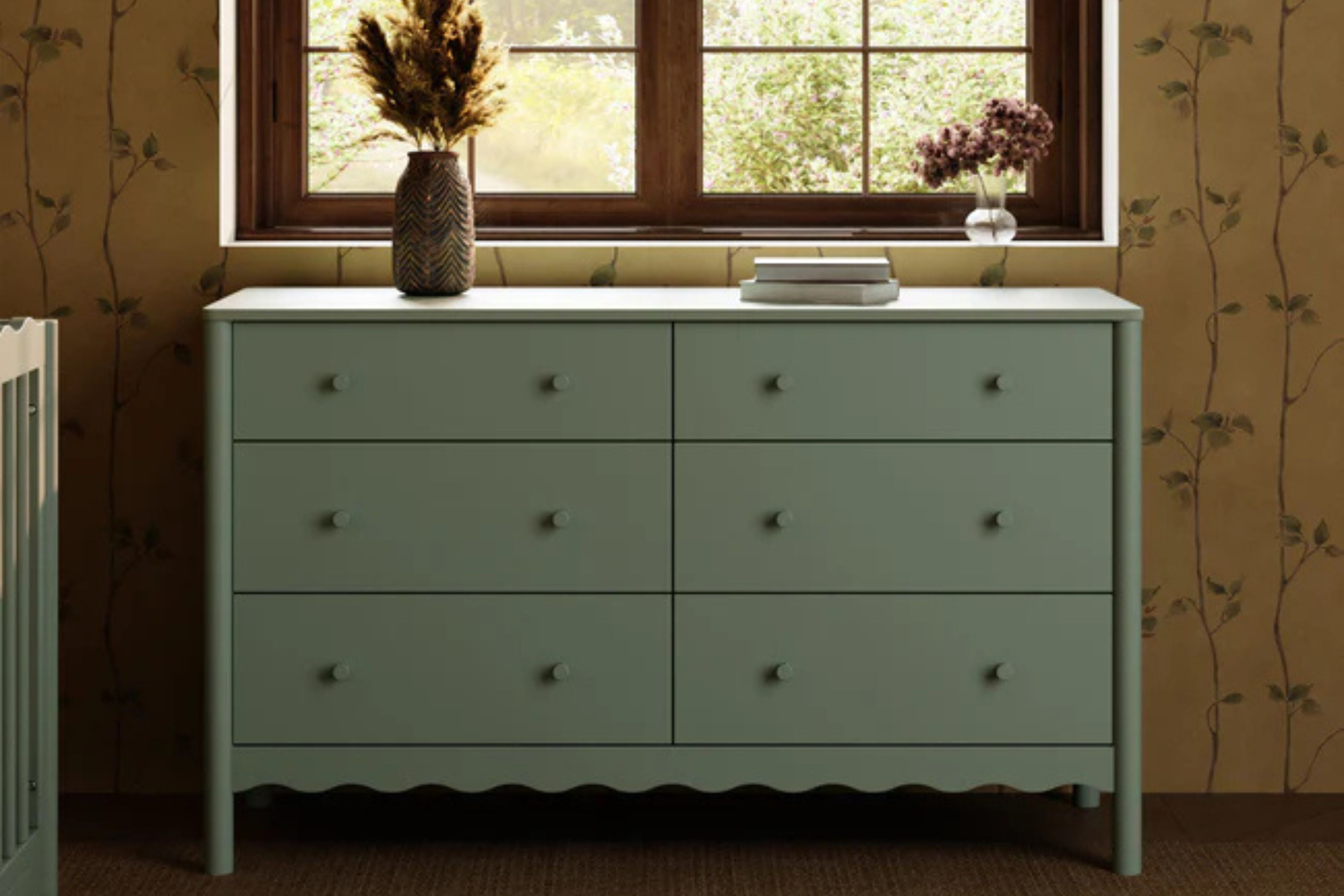 Babyletto Swell 6-Drawer Assembled Dresser #color_light-sage