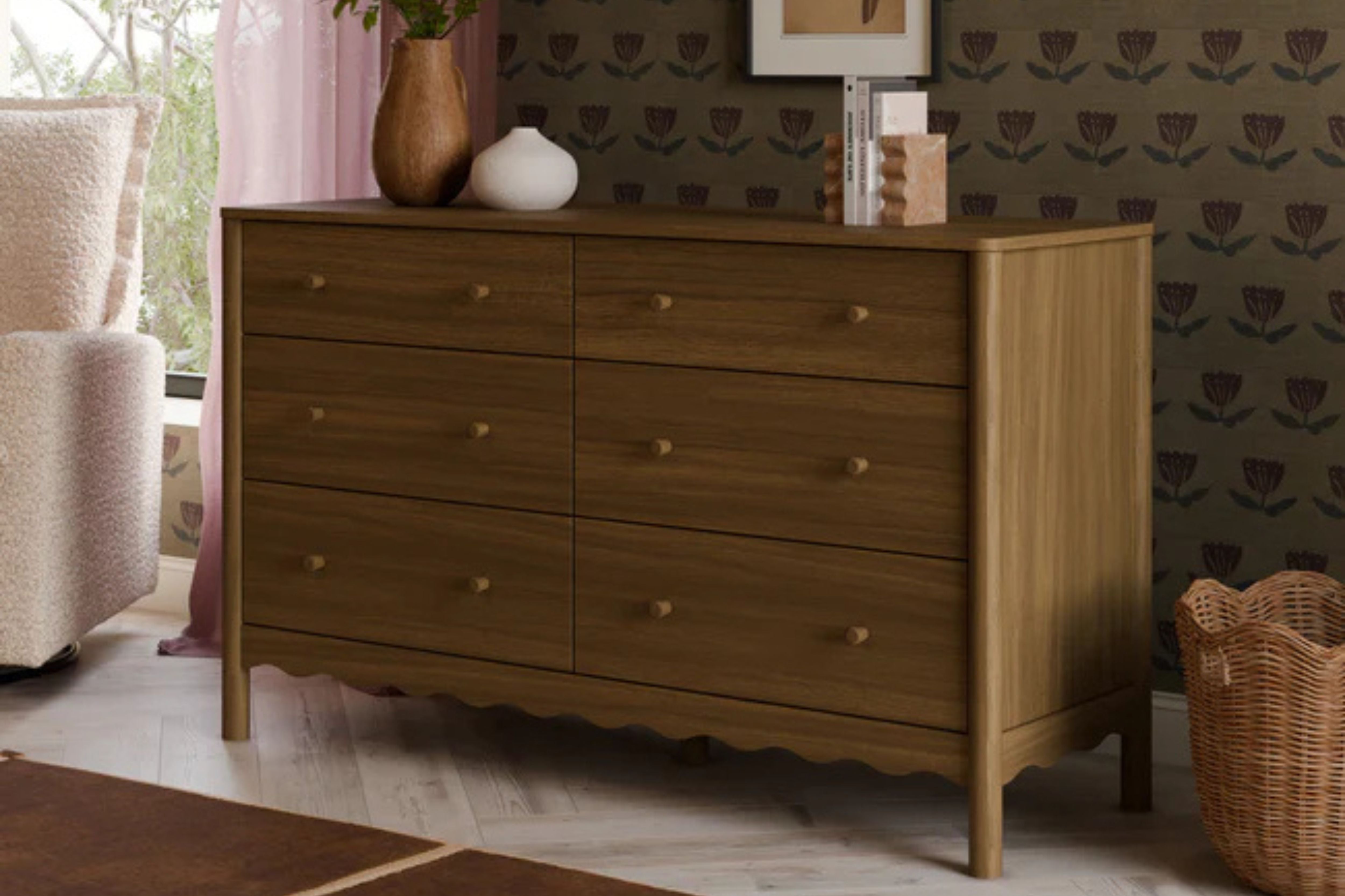 Babyletto Swell 6-Drawer Assembled Dresser #color_walnut