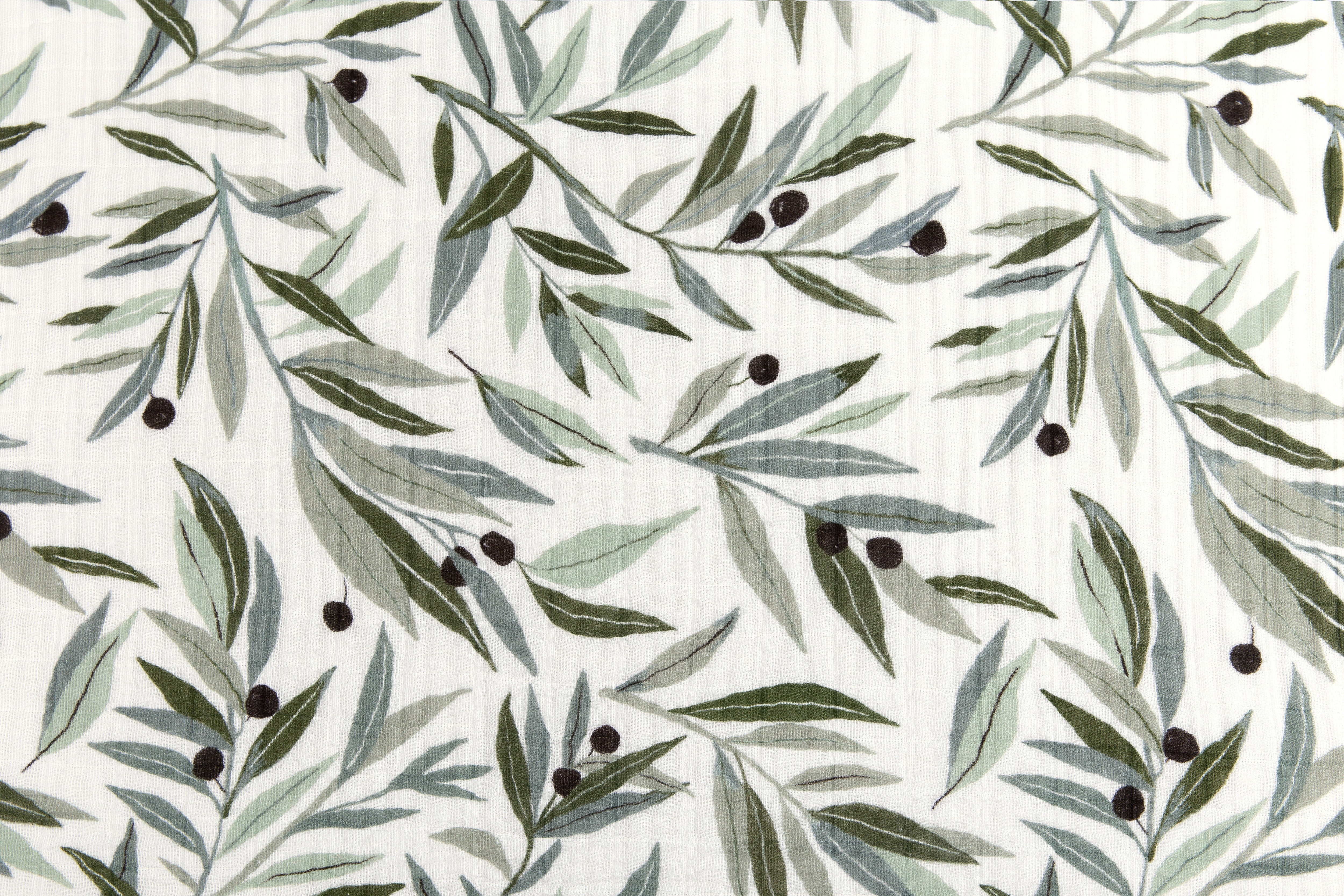 Babyletto Organic Muslin Cotton Baby Cot Sheet Olive Branches