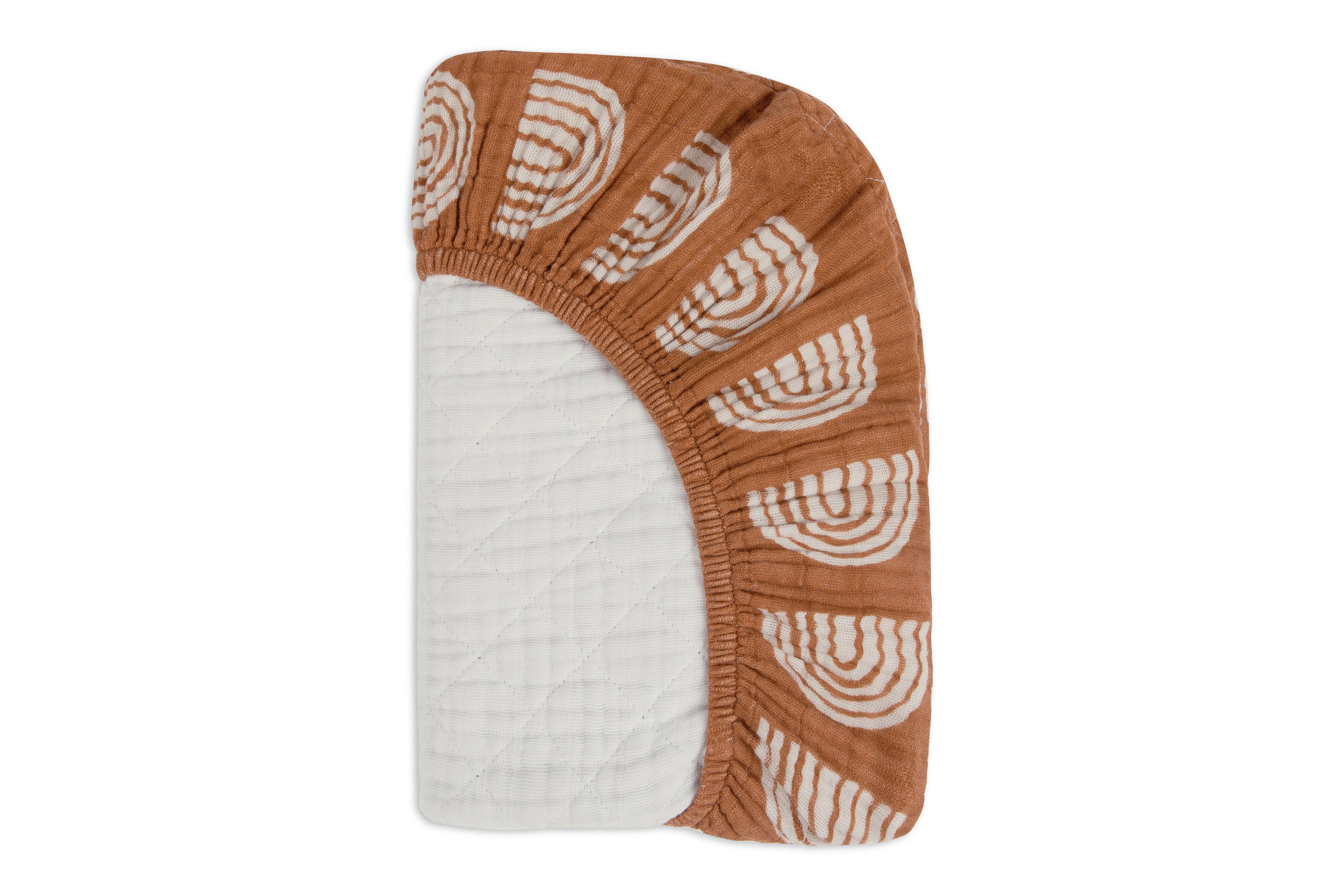 Babyletto Quilted Change Pad Cover Terracotta Rainbow 