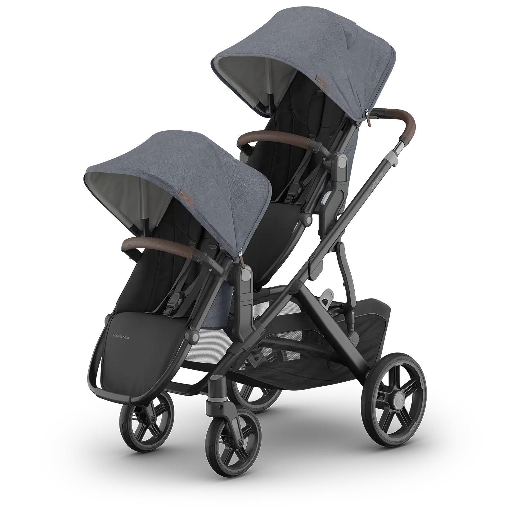 UPPAbaby Vista Stroller in double seat unit configuration with the UPPAbaby RumbleSeat V3 #color_julian