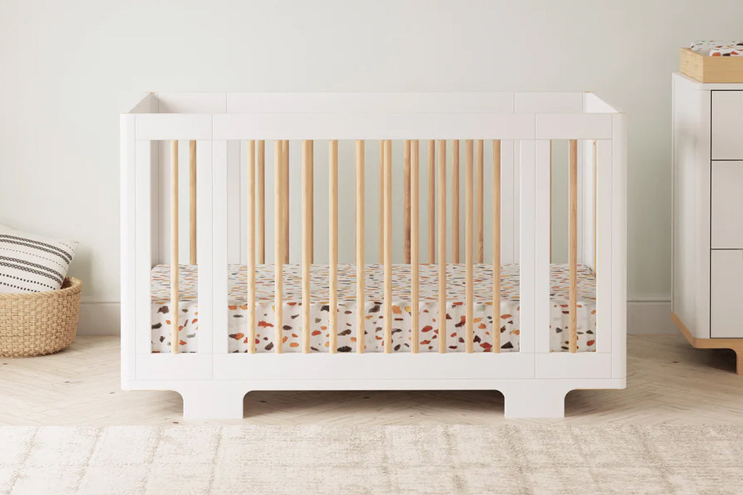 Babyletto Yuzu 8-in-1 Convertible Crib White And Natural#color_white-and-natural