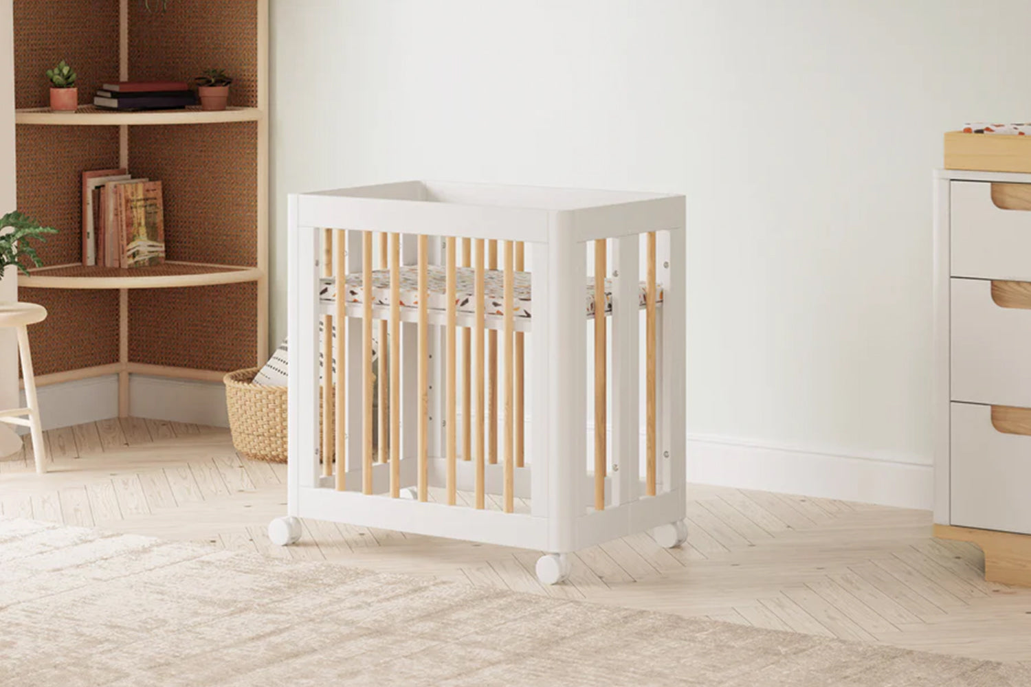 Babyletto Yuzu 8-in-1 Convertible Crib White And Natural#color_white-and-natural