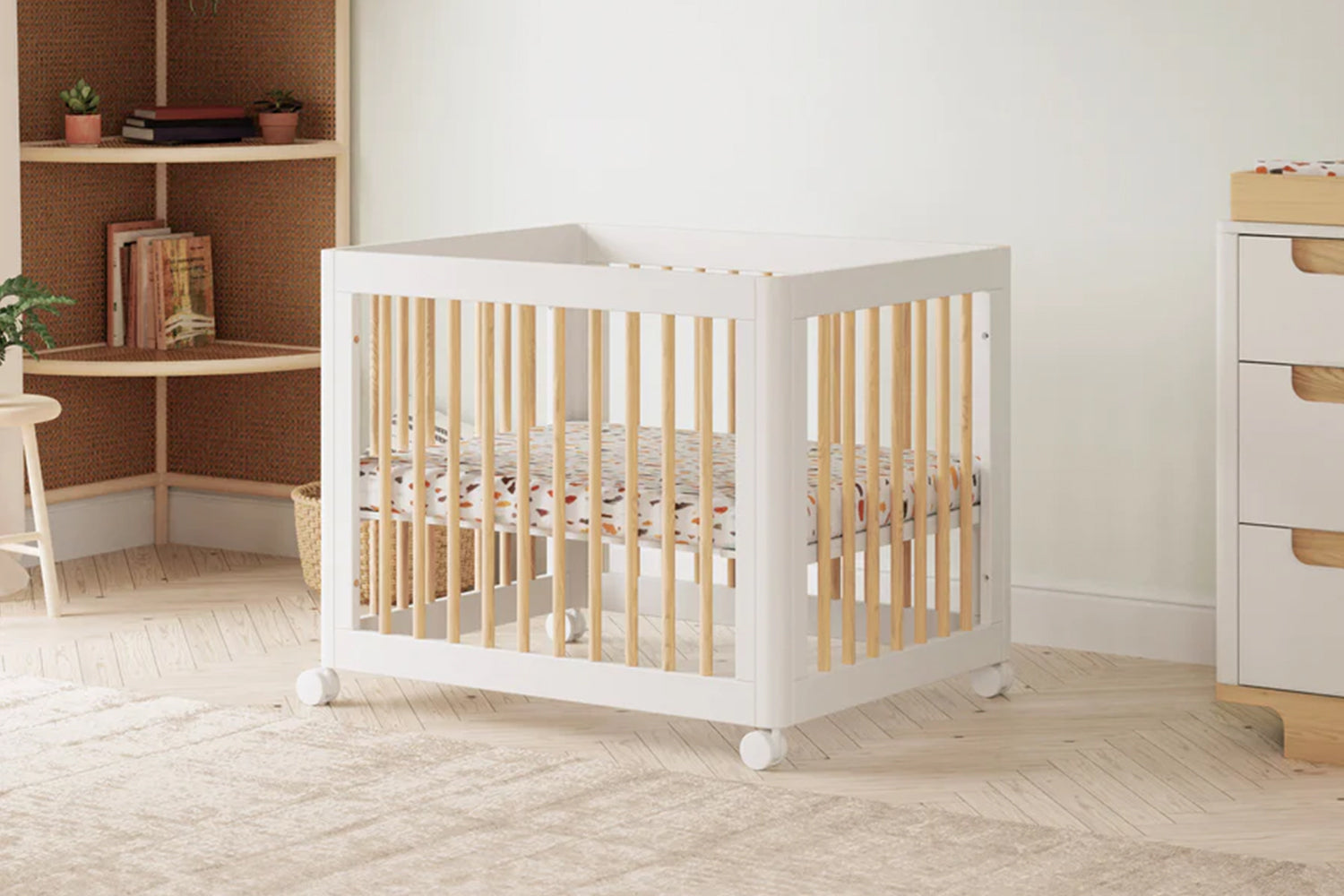 Babyletto Yuzu 8-in-1 Convertible Crib White And Natural#color_white-and-natural