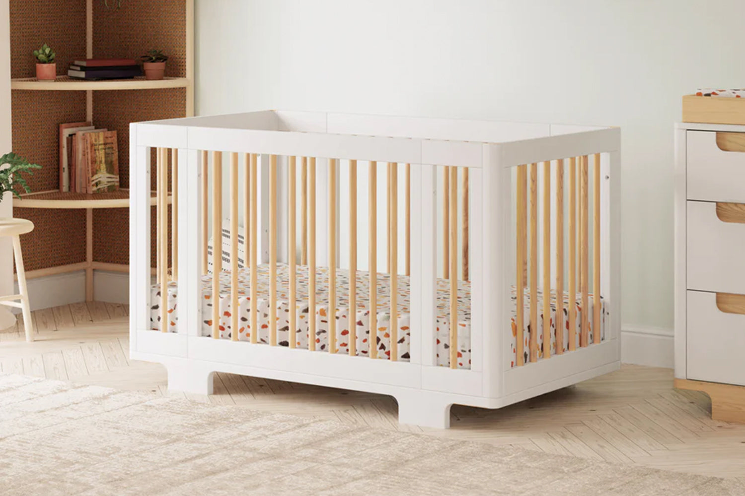 Babyletto Yuzu 8-in-1 Convertible Crib White And Natural#color_white-and-natural