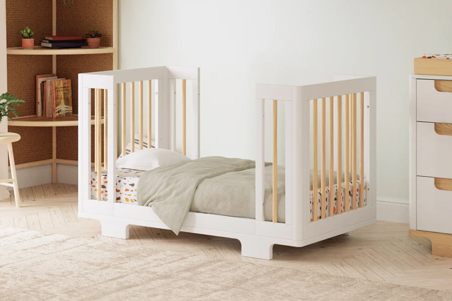 Babyletto Yuzu 8-in-1 Convertible Crib White And Natural#color_white-and-natural