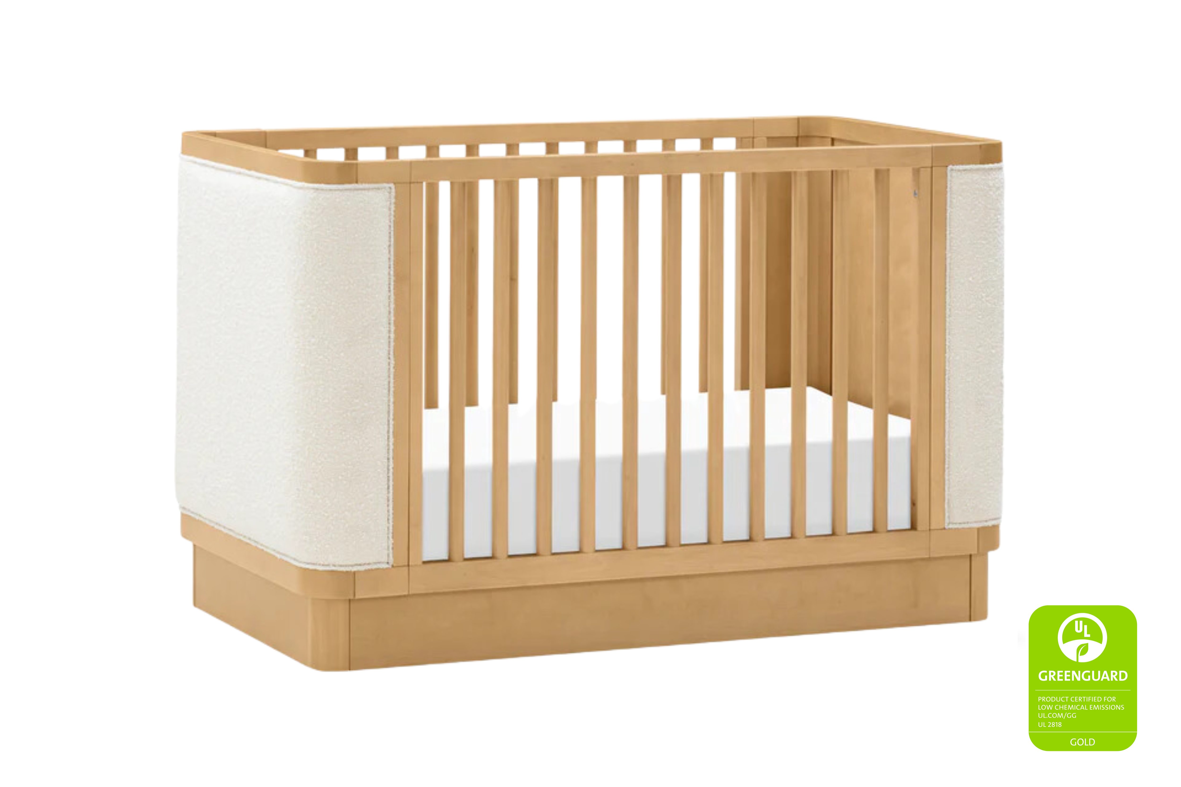 Babyletto Bondi Convertible Crib Honey With Ivory Boucle#colour-honey-with-ivory