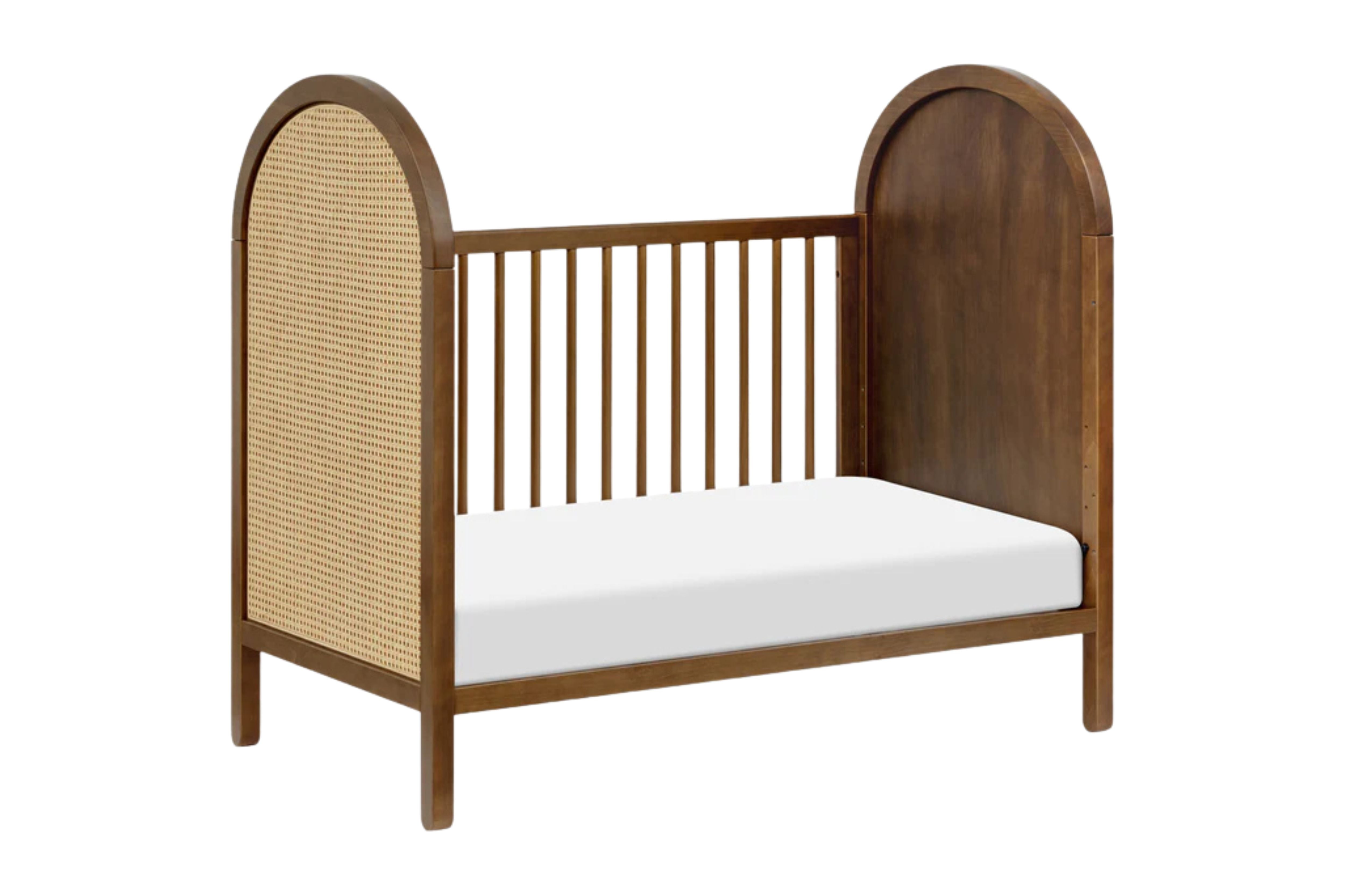 Babyletto Bondi Convertible Crib In Walnut with natural cane#color_natural-walnut-with-natural-cane
