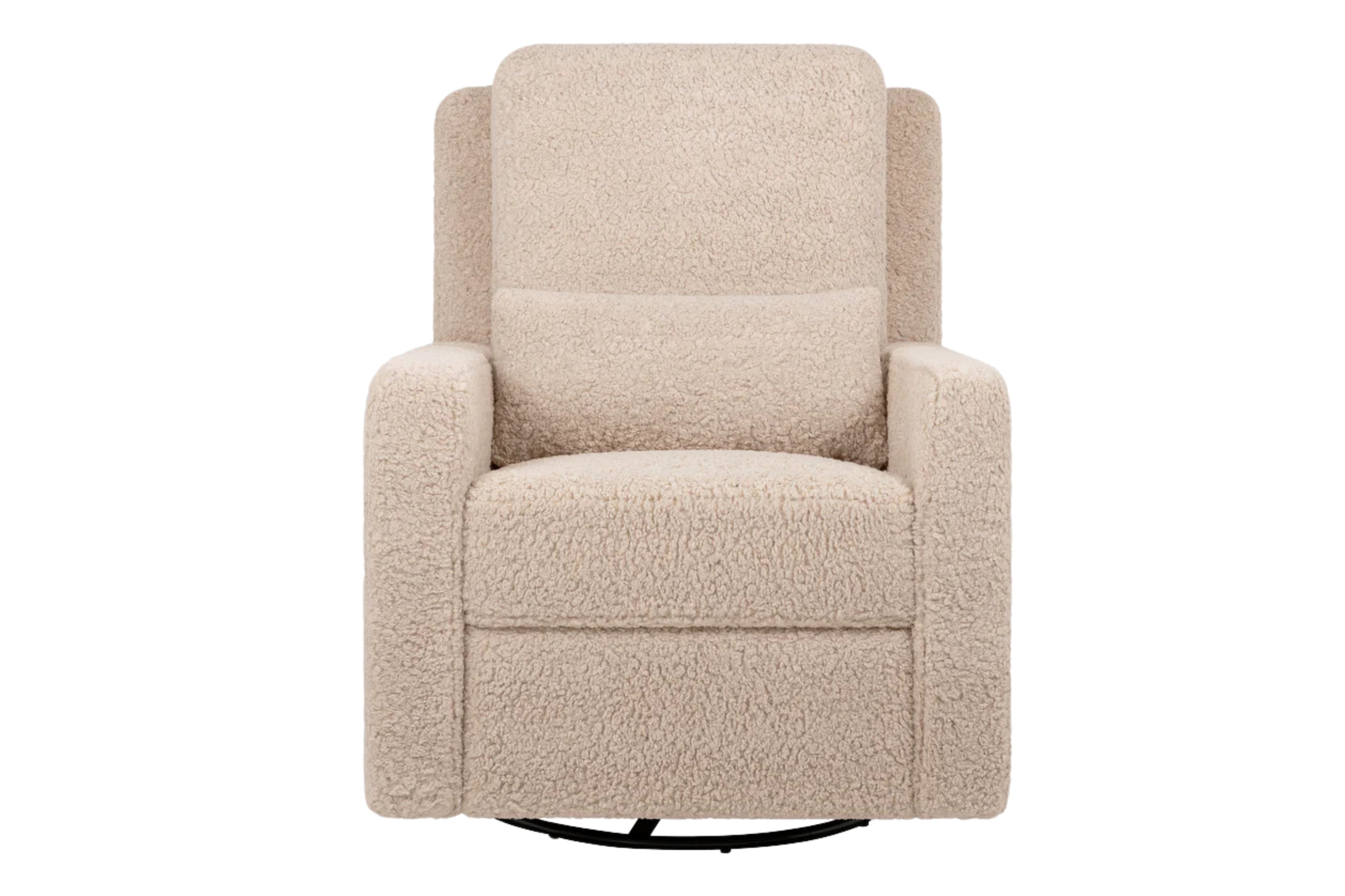 Sigi recliner and swivel glider in chai shearling #color_chai-shearling
