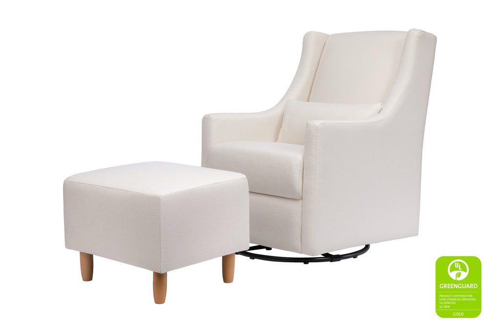 Babyletto Toco Swivel Glider and Ottoman in Eco Performance Fabric Cr Hatchery Cribs Singapore