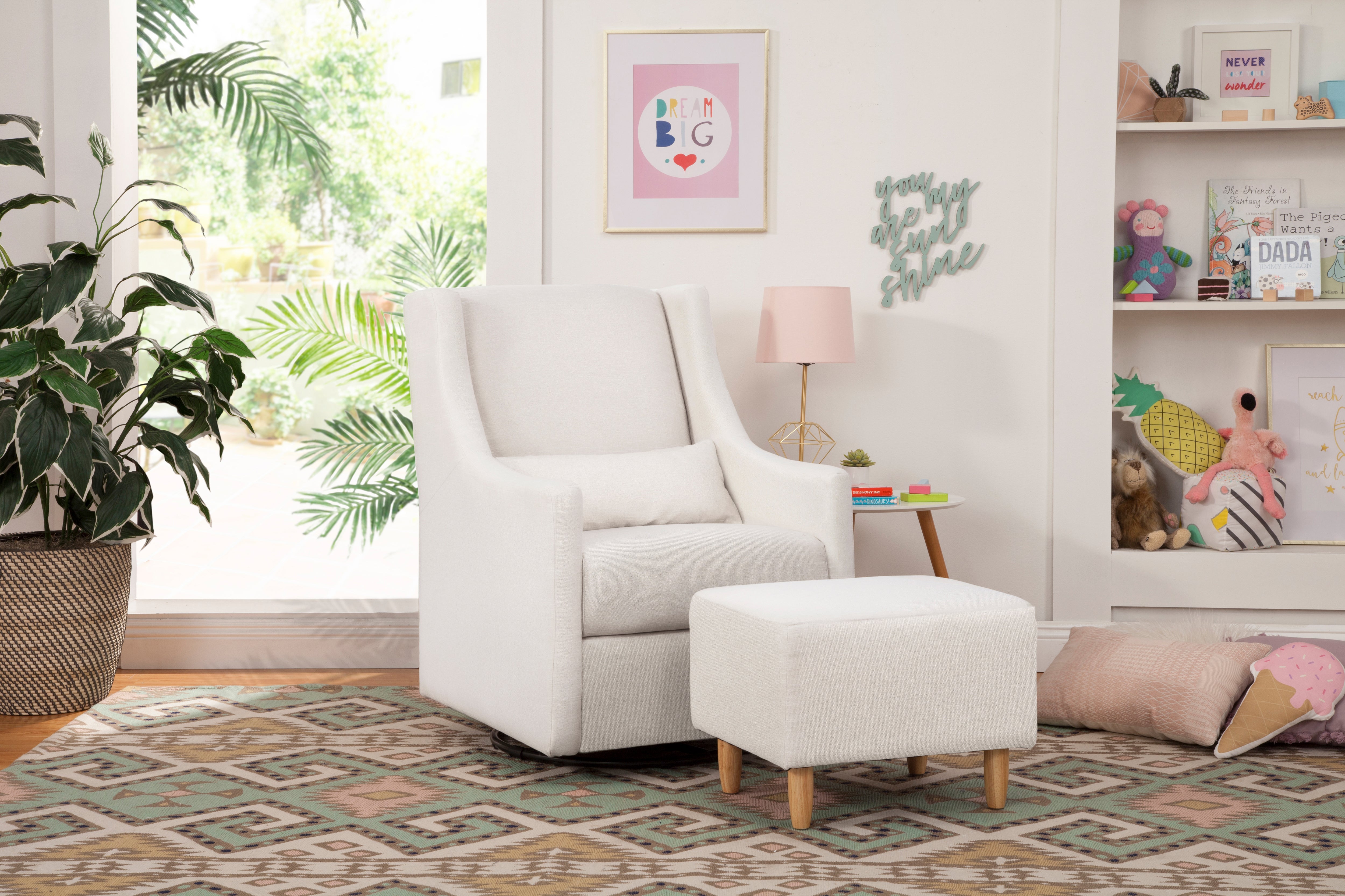 Babyletto toco swivel glider and stationary ottoman hotsell