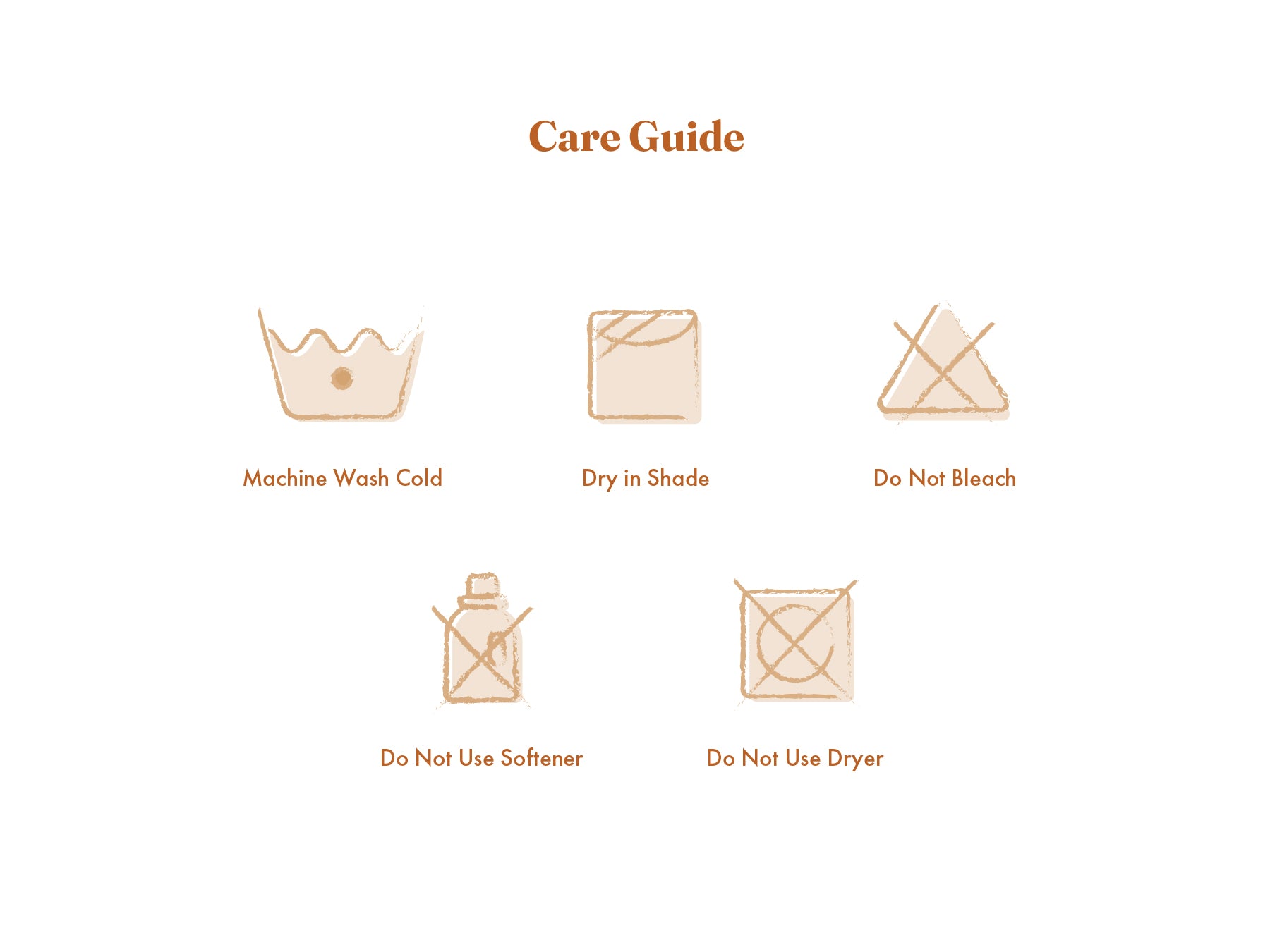 Care guide with washing instructions for Lollibly bamboo clothing range