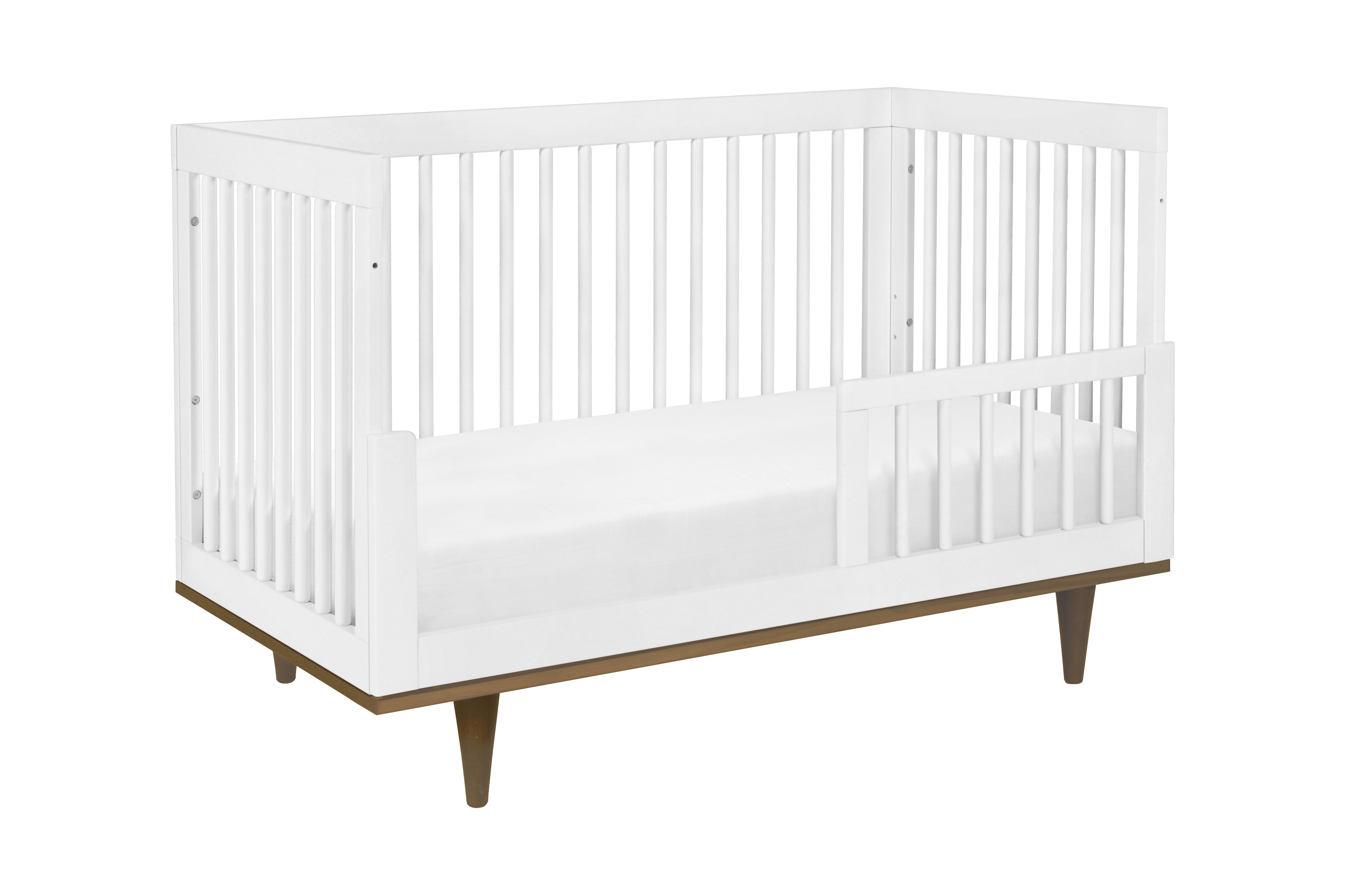 Babyletto Marley 3-in-1 Convertible Crib White Walnut#color_white-and-walnut