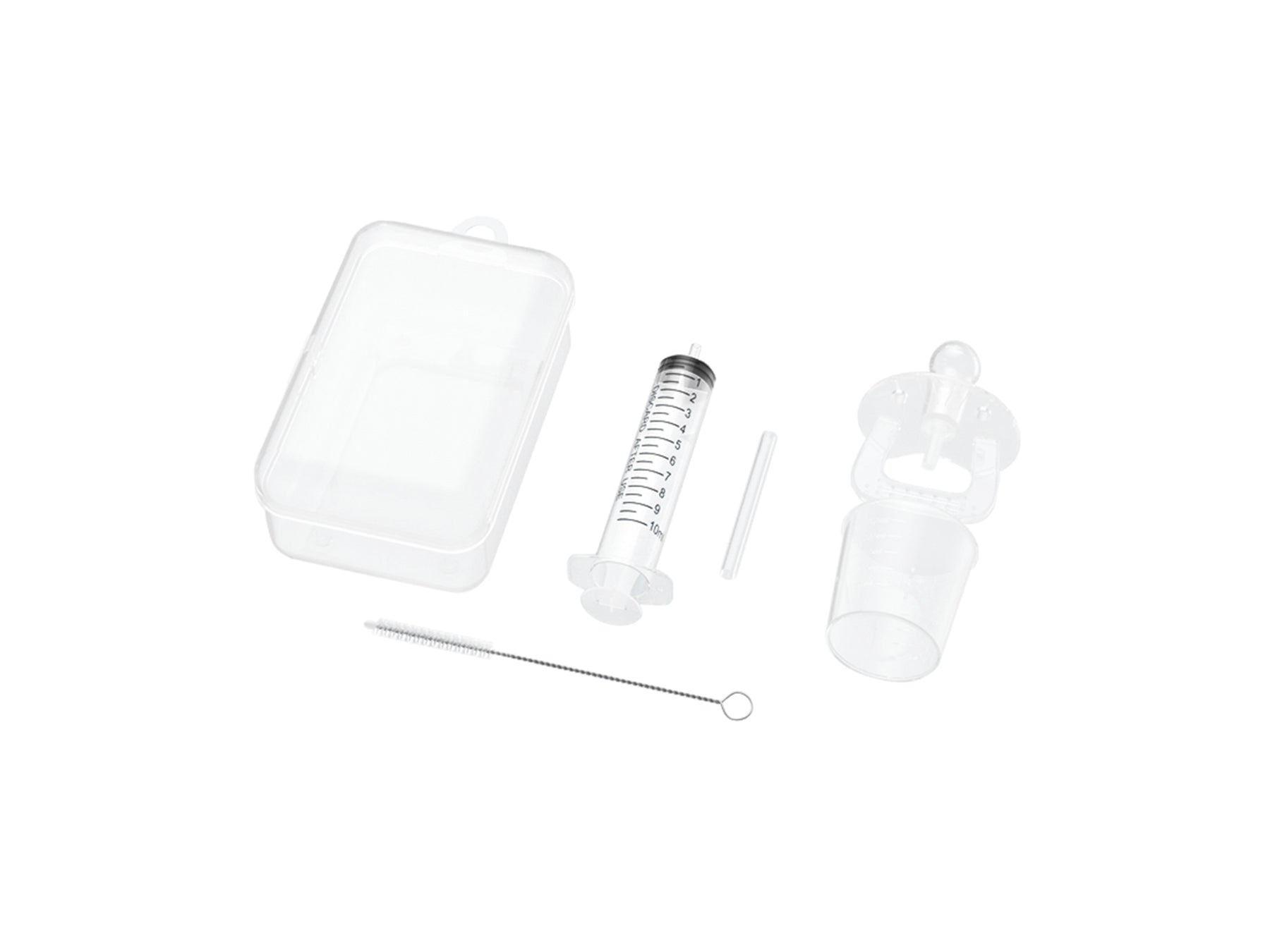 set of dose pacifier syringe brush cup