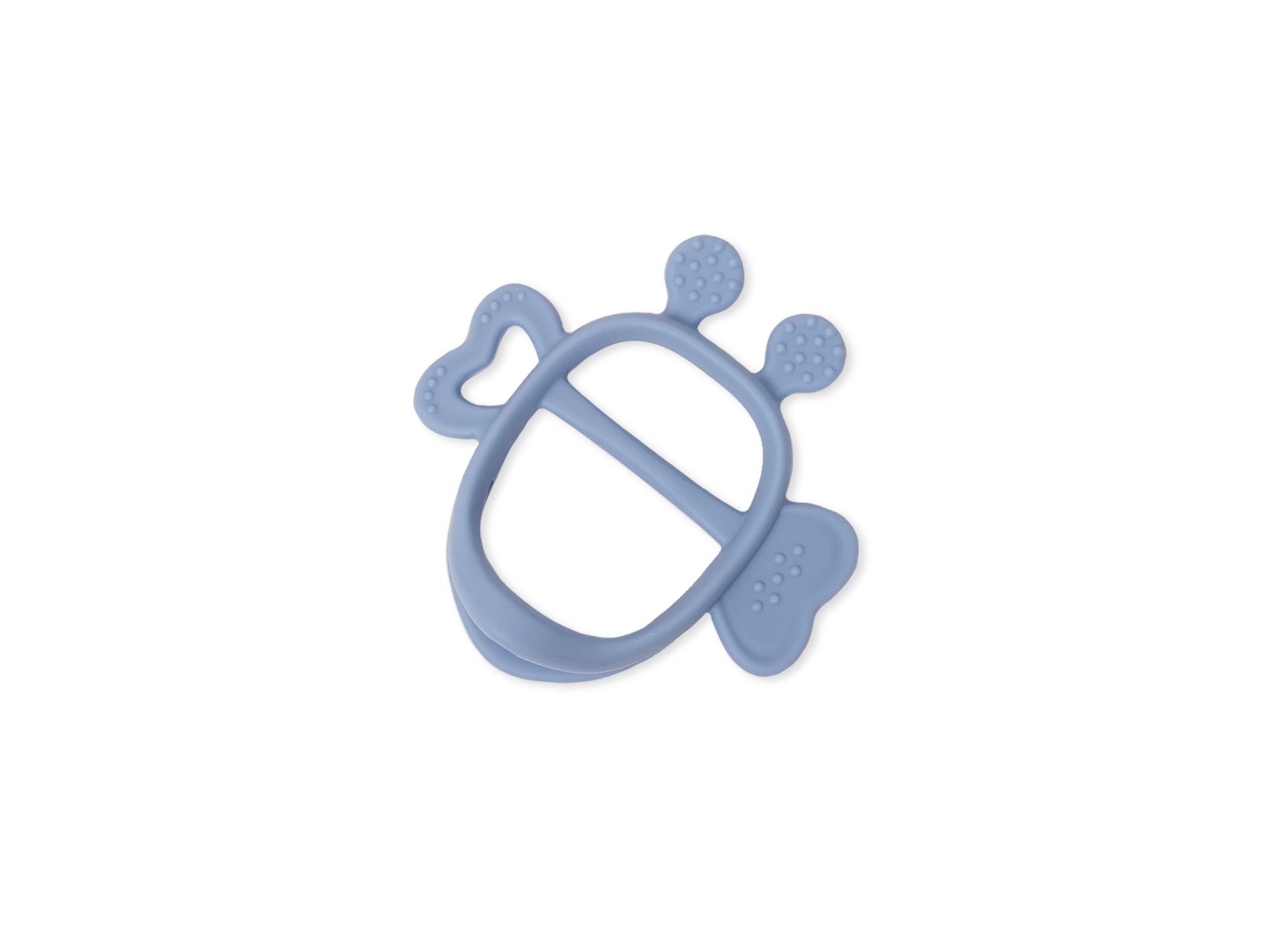 silicone baby teething mitten bee design dusk blue