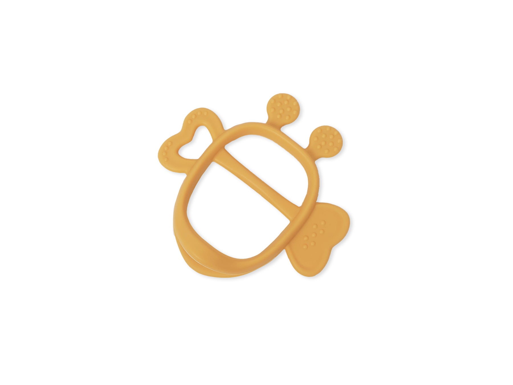 silicone baby teething mitten bee design marigold yellow