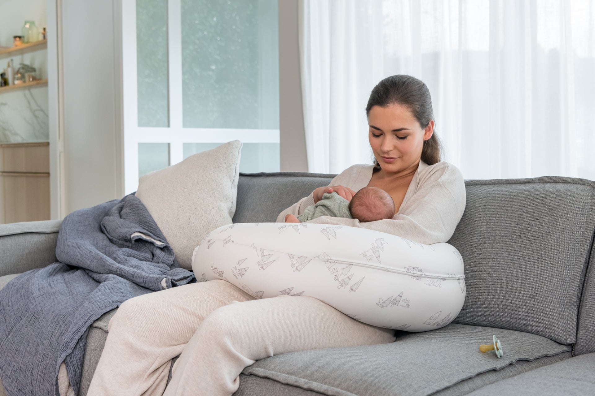 doomoo buddy 3-in-1 pregnancy pillow color_bear-family