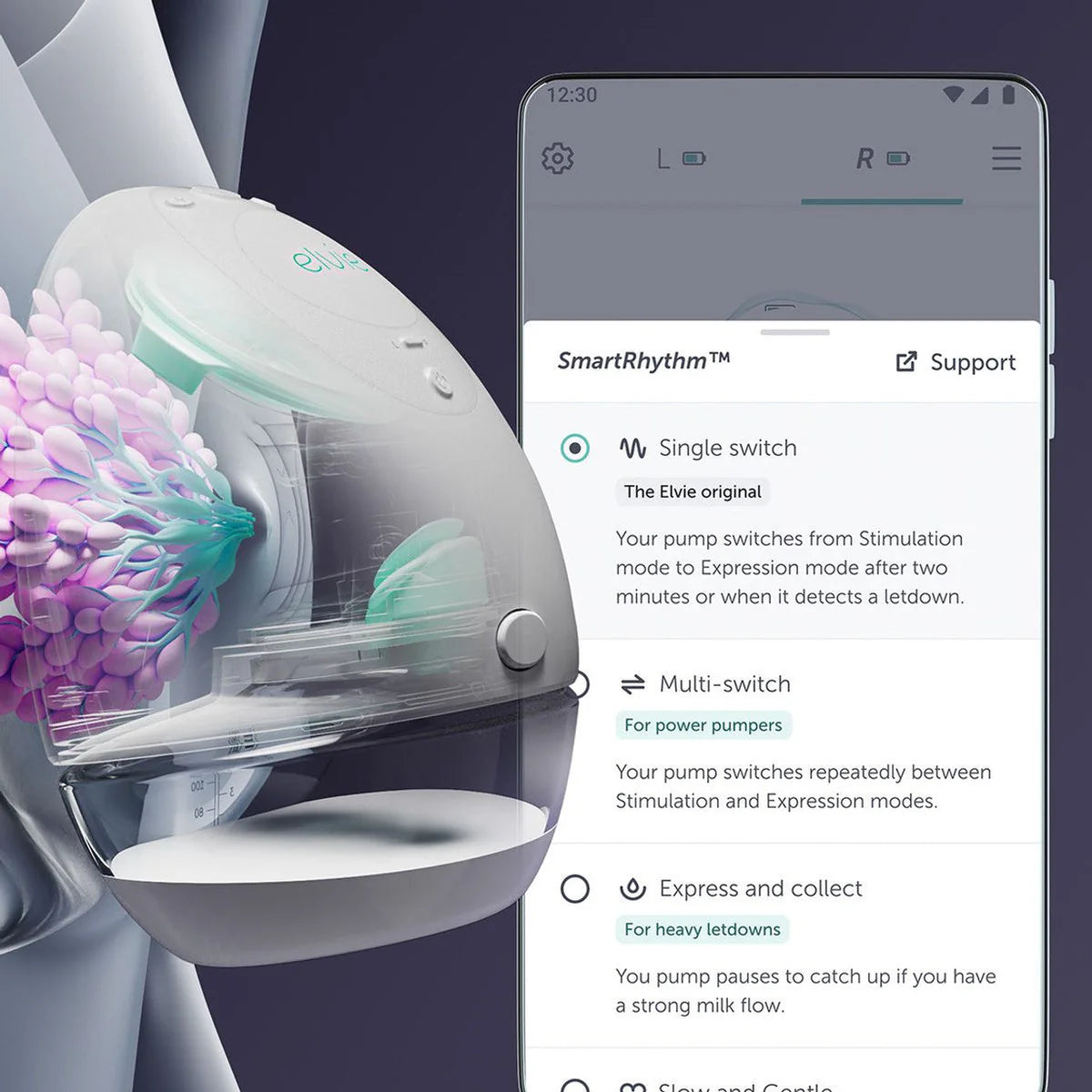 Elvie Pump Double - Ultra-Quiet, Ultra-Discreet Wearable Breast Pump