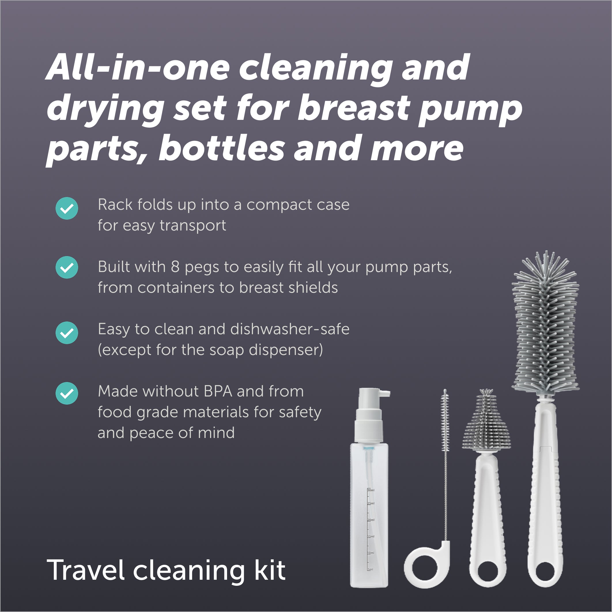 Elvie Willow Bottle & Pump Travel Cleaning Kit