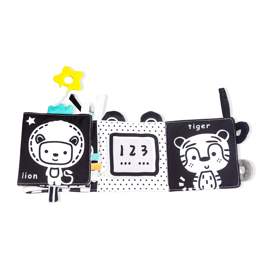 black and white baby cloth book