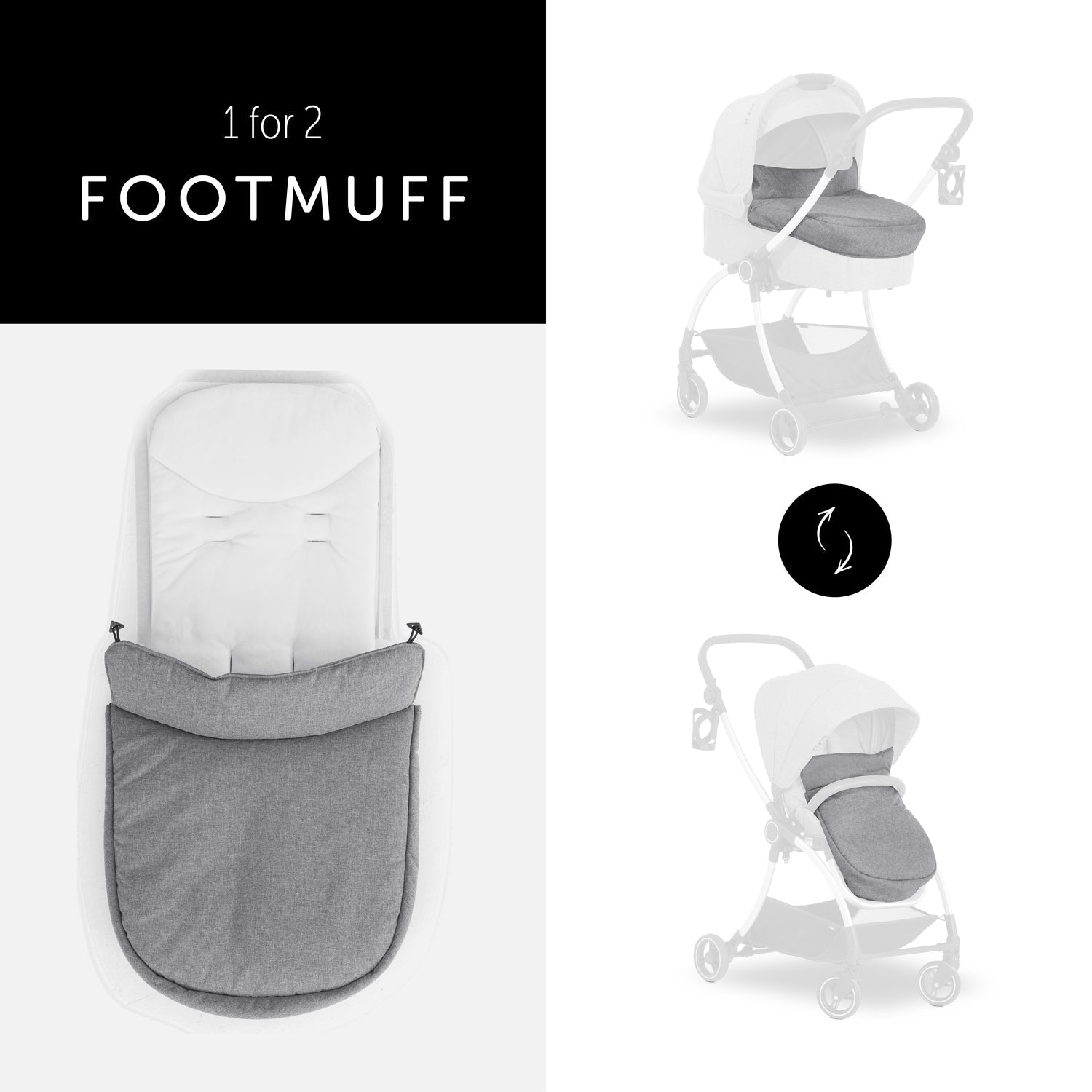 hauck eagle colibri stroller pram grey footmuff