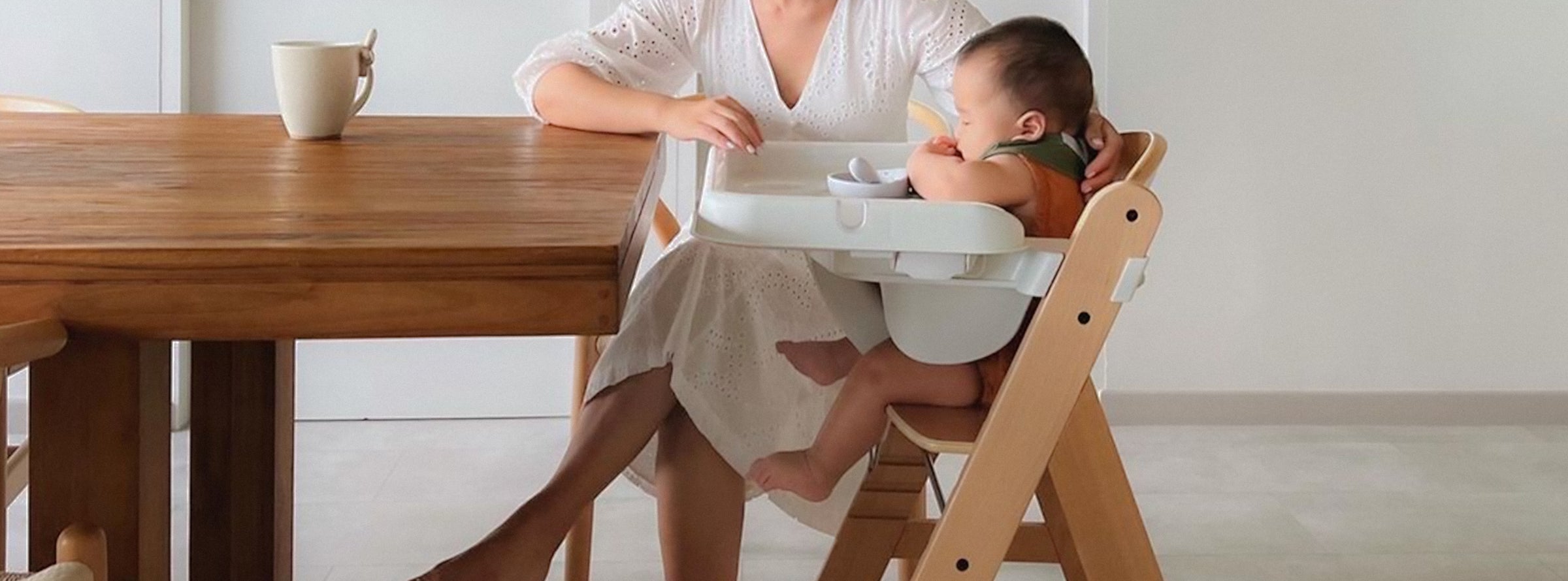 baby wooden feeding high chair