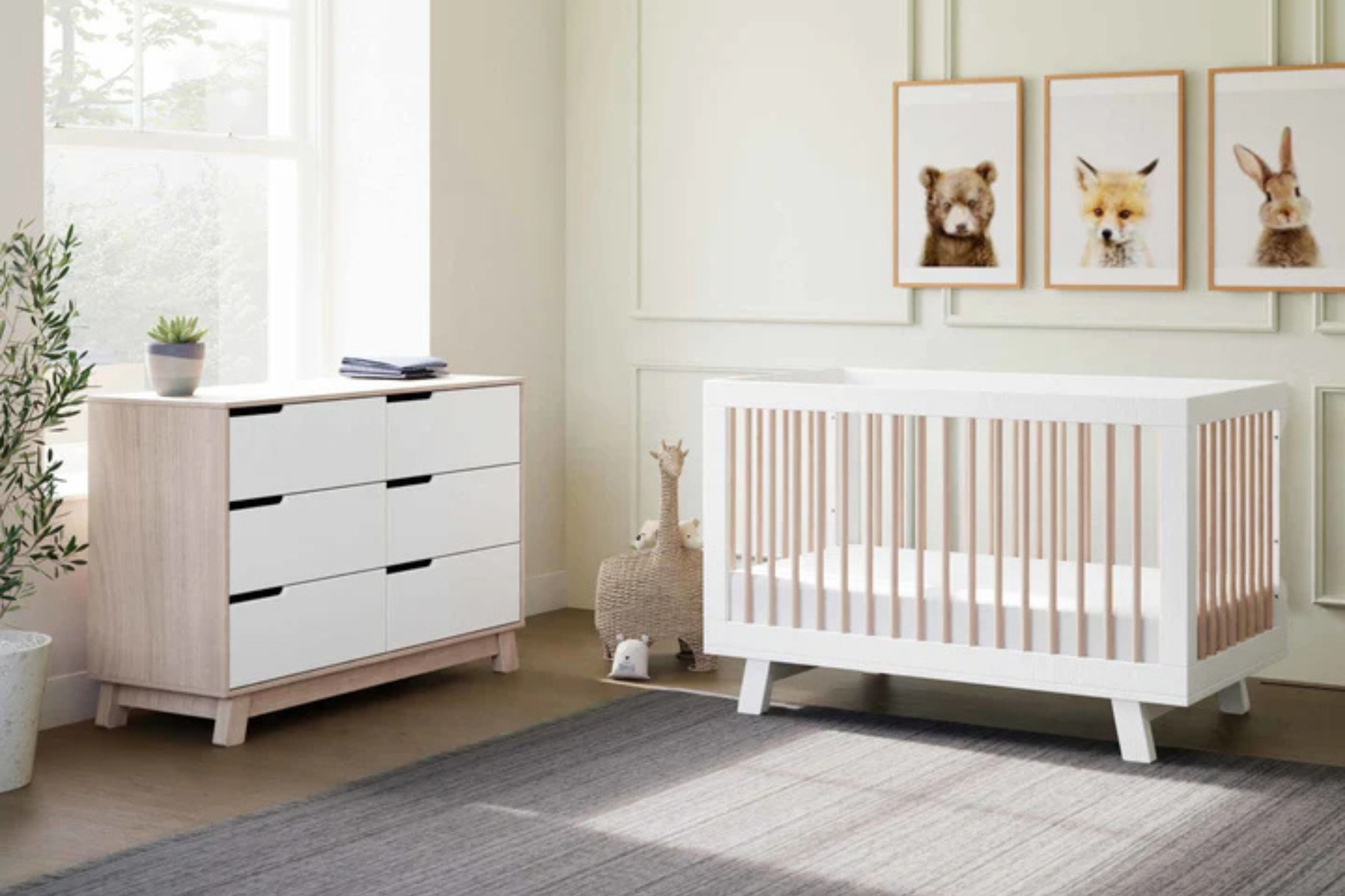 babyletto hudson crib white washed#color_white-and-washed