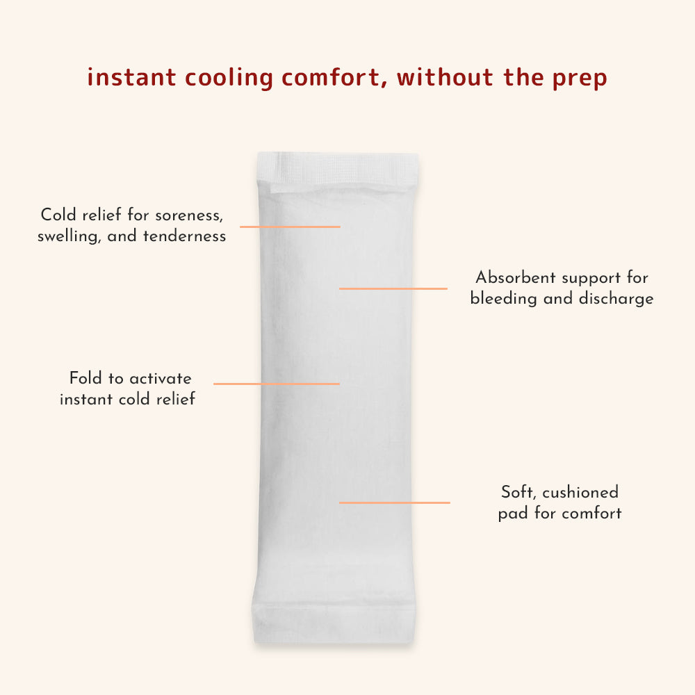 Graphic highlighting the perineal pads key features and benefits