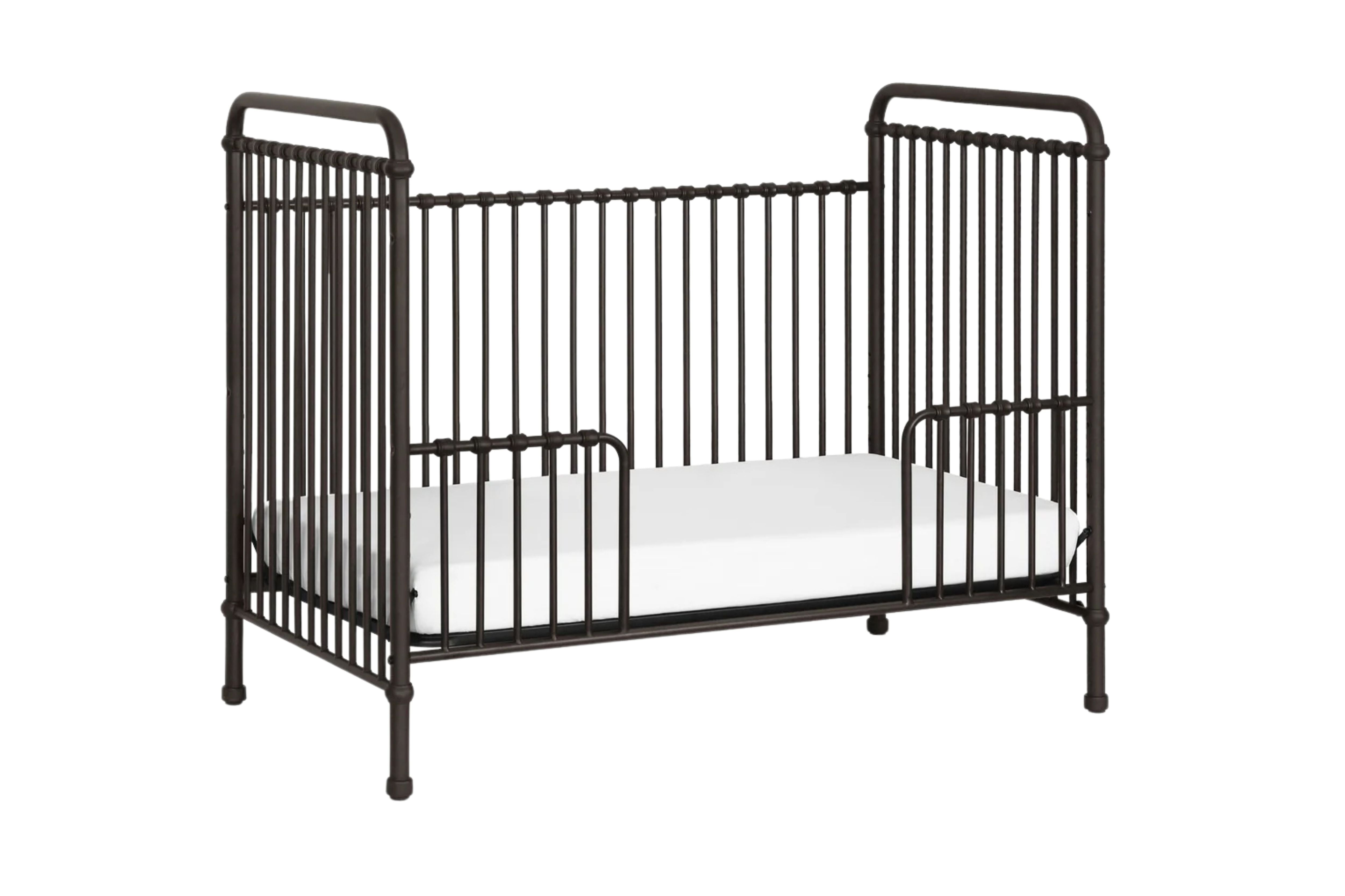Abigail 3-in-1 Convertible Crib with Toddler Bed Conversion Kit Rail #color_vintage-iron