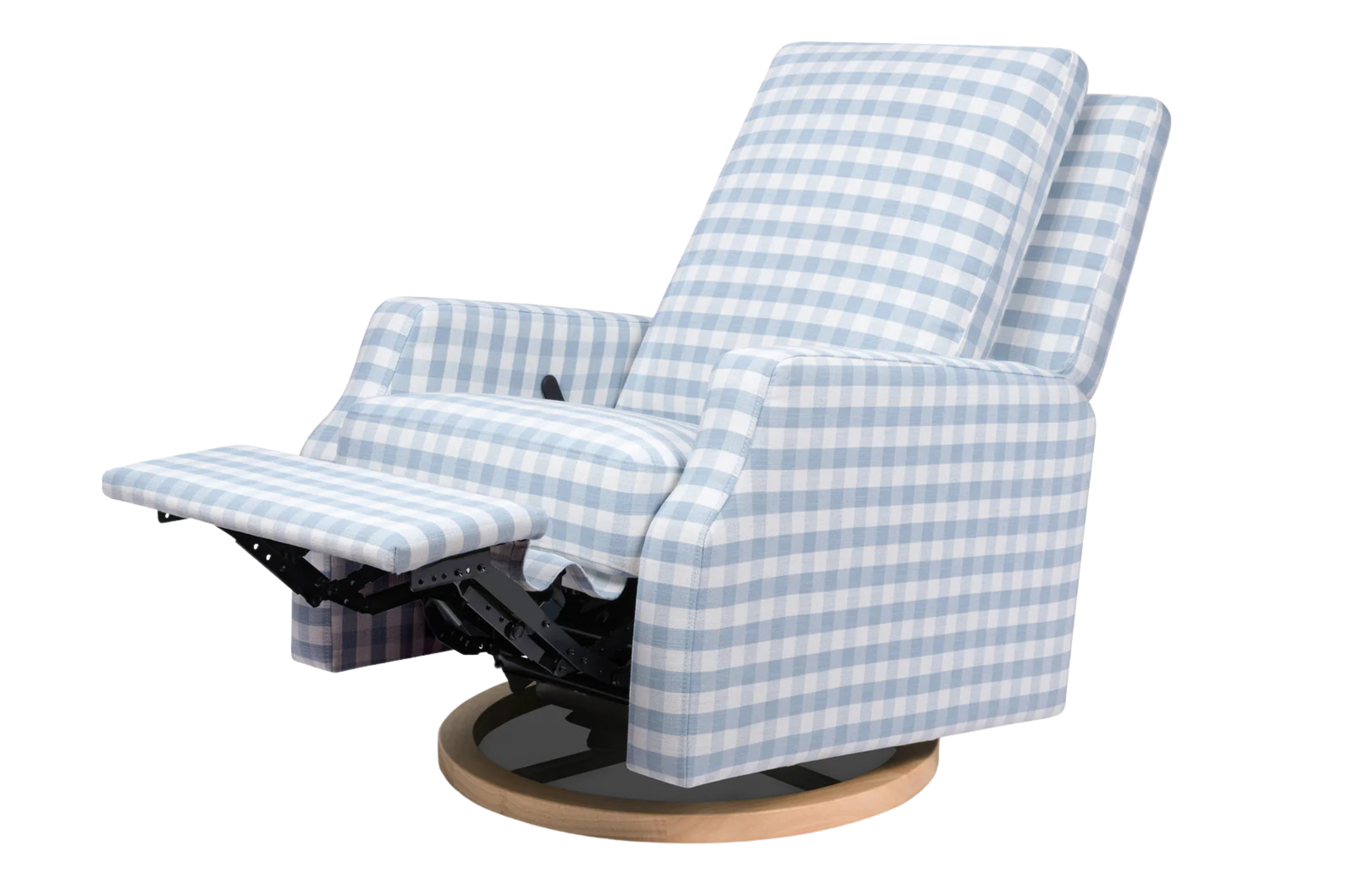 Namesake Crewe Recliner Nursing Chair in Blue Gingham #color_blue-gingham