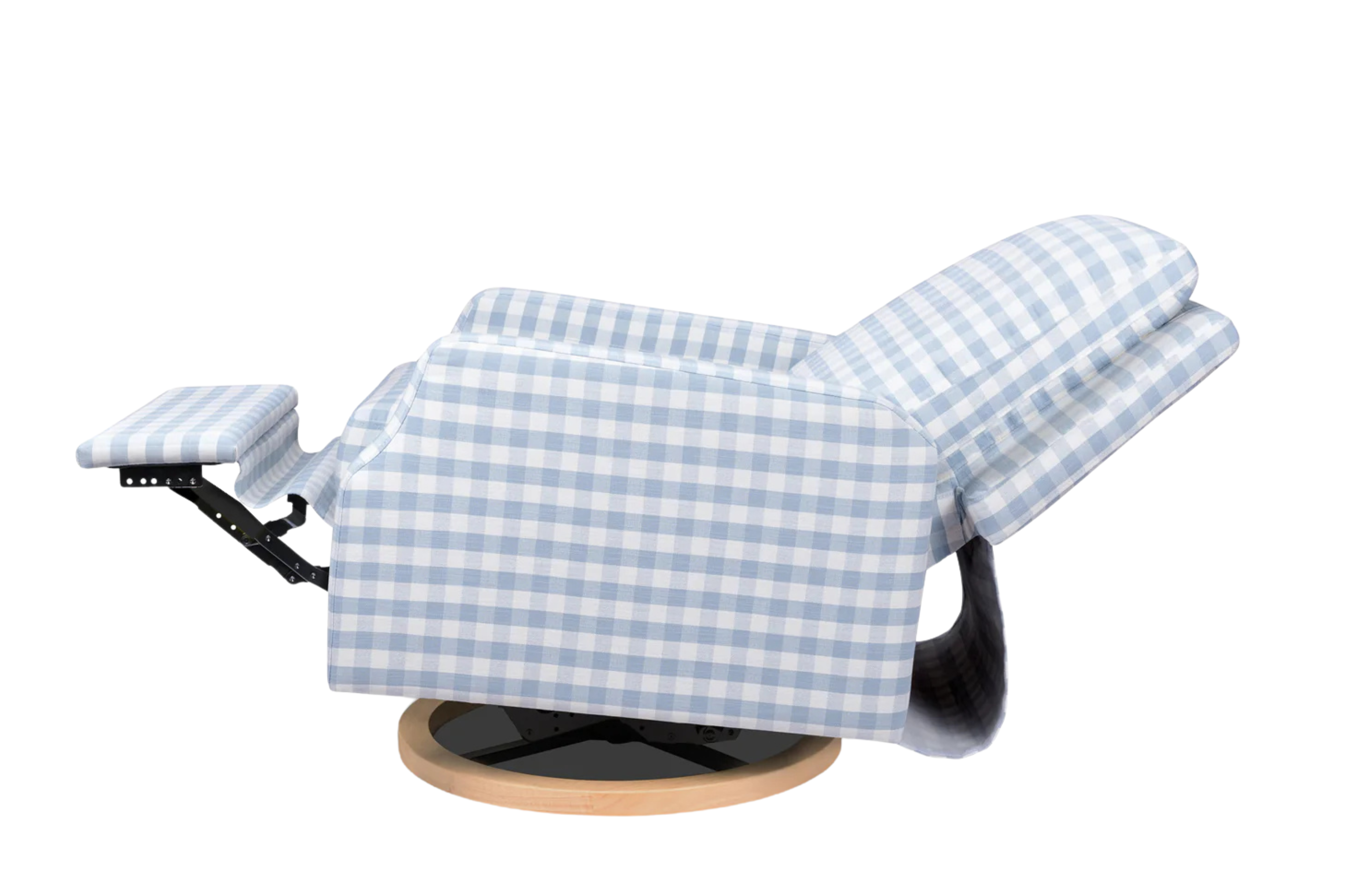 Namesake Crewe Recliner Nursing Chair in Blue Gingham #color_blue-gingham