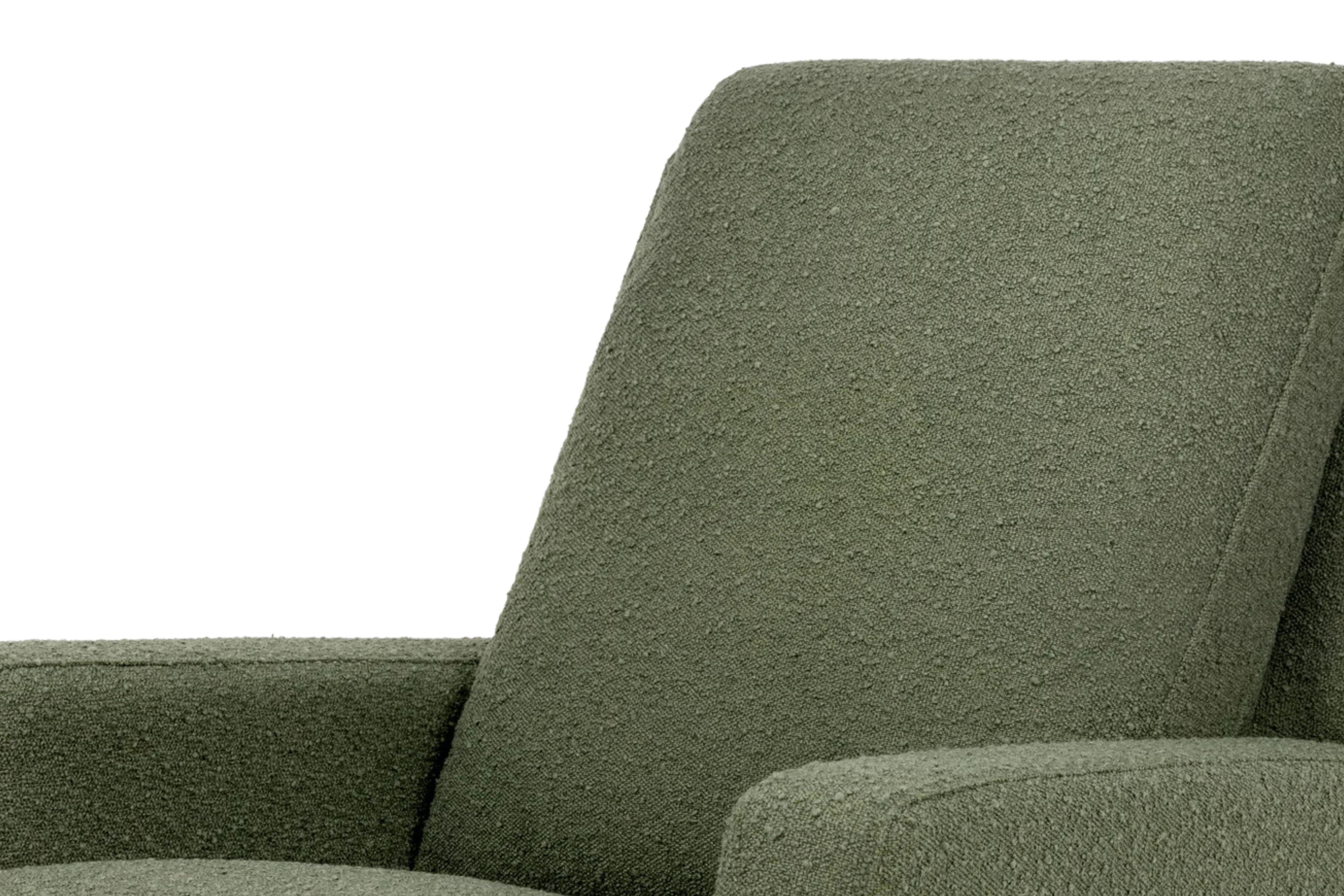 Namesake Crewe Recliner and Swivel Glider in Olive Boucle with light wood base backrest #color_crewe-olive-boucle