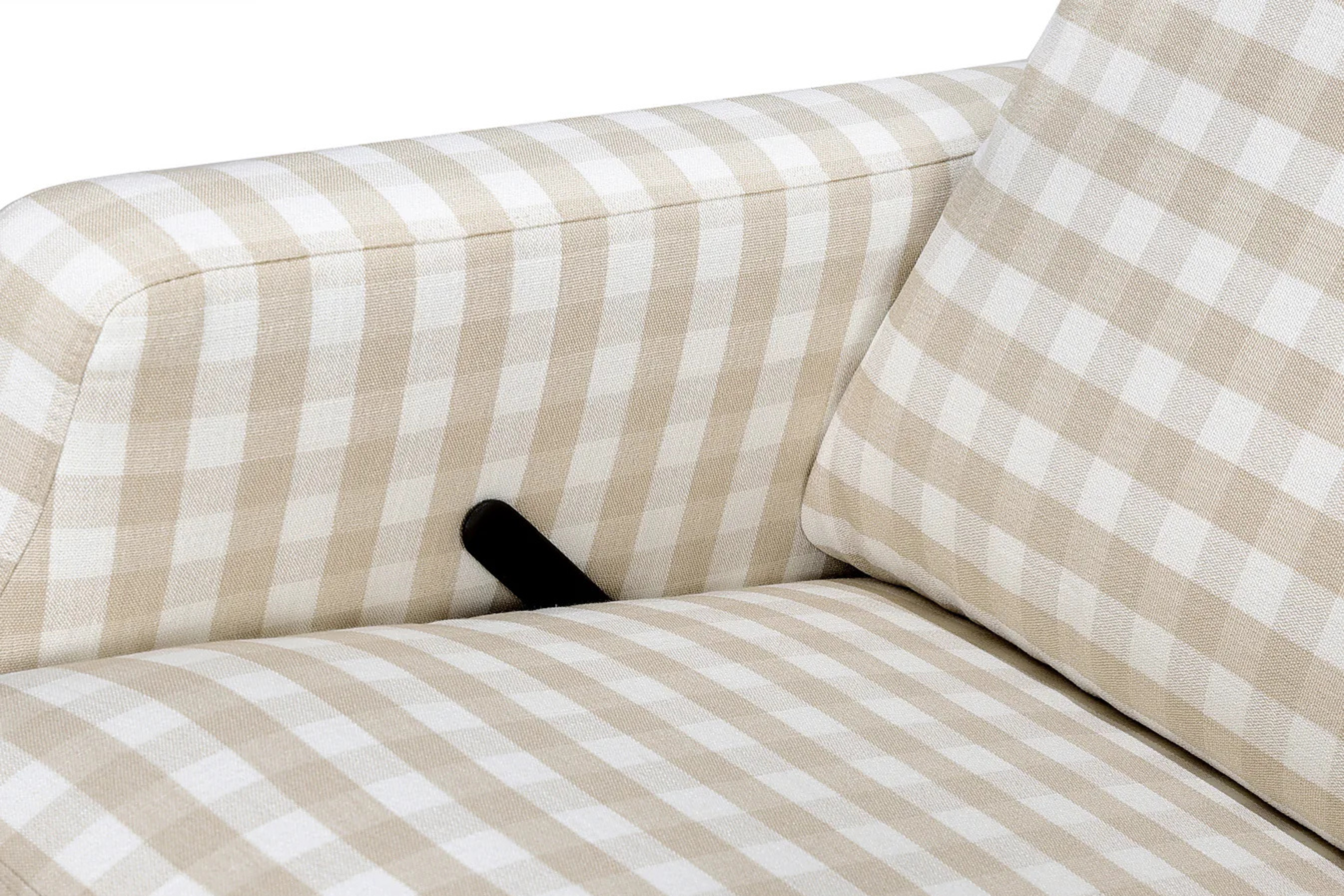 Namesake Crewe Recliner Nursing Chair in Tan Gingham #color_tan-gingham