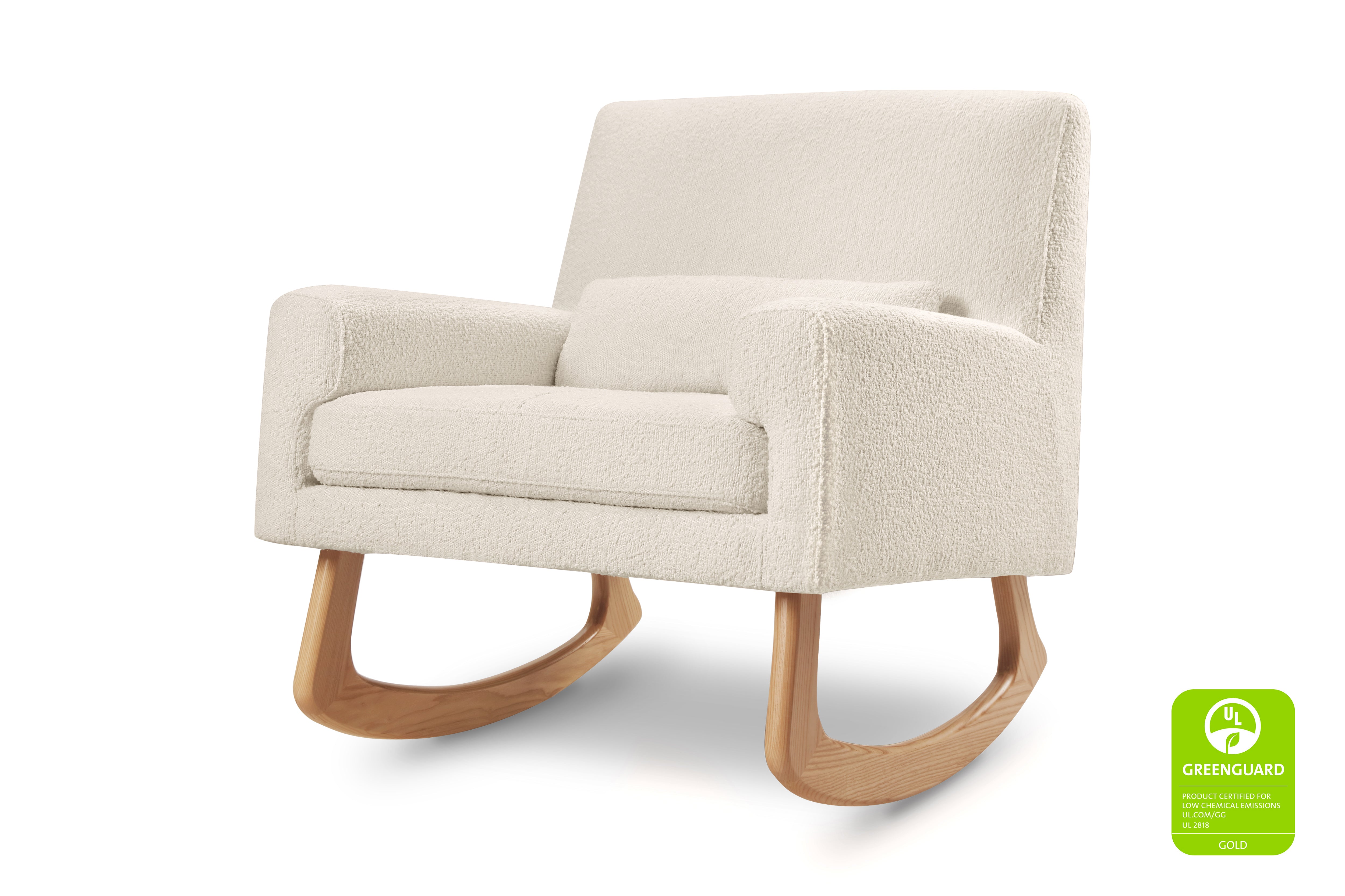 nursery works sleepytime rocker in cream boucle fabric#color_ivory-boucle