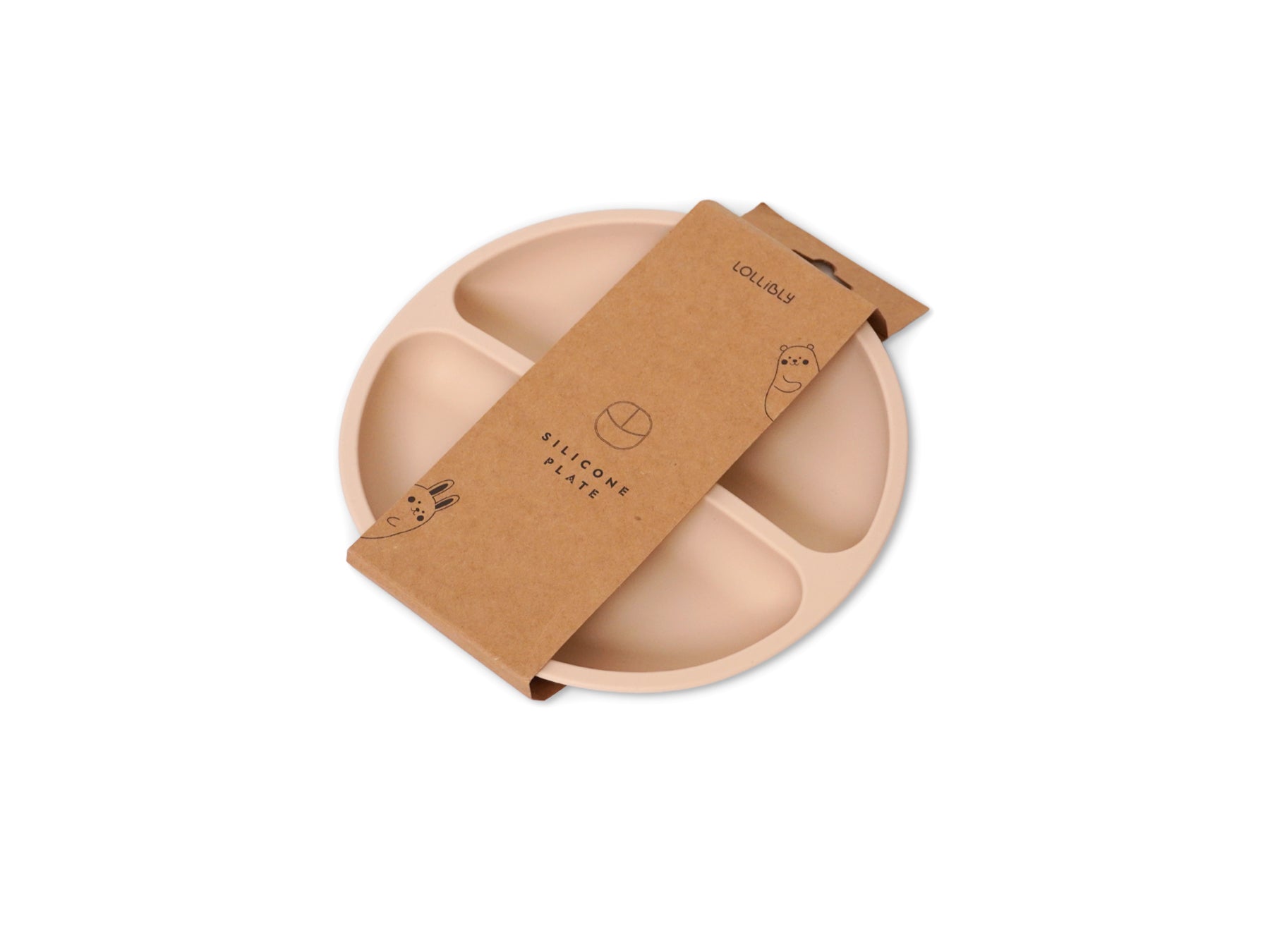 Silicone divided baby plate with multiple compartments, food-grade silicone feeding plate for babies and toddlers