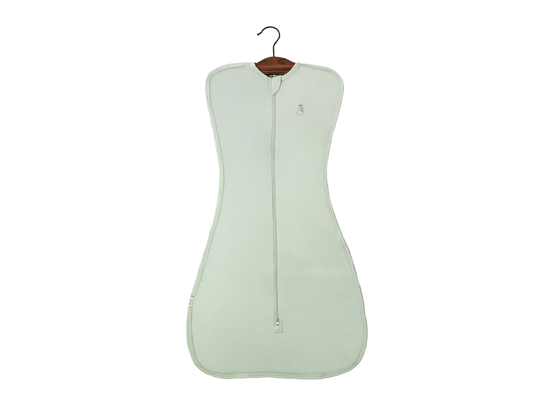 Light green sage swaddle bag on a hanger