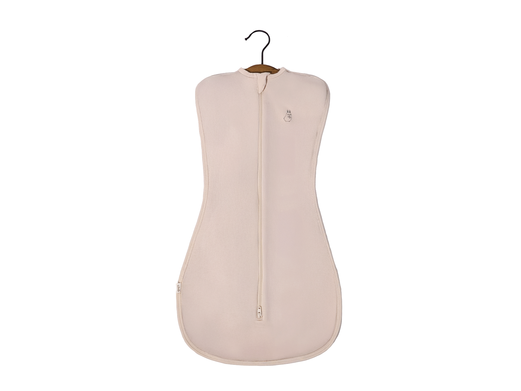Beige sand swaddle bag on a hanger